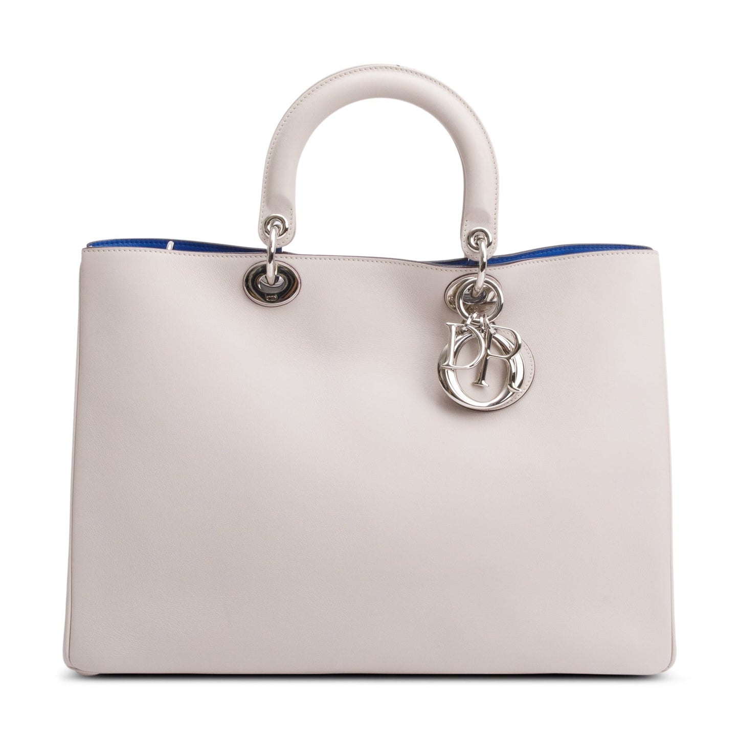 Christian Dior Ivory Calfskin Leather Large Diorissimo Tote
