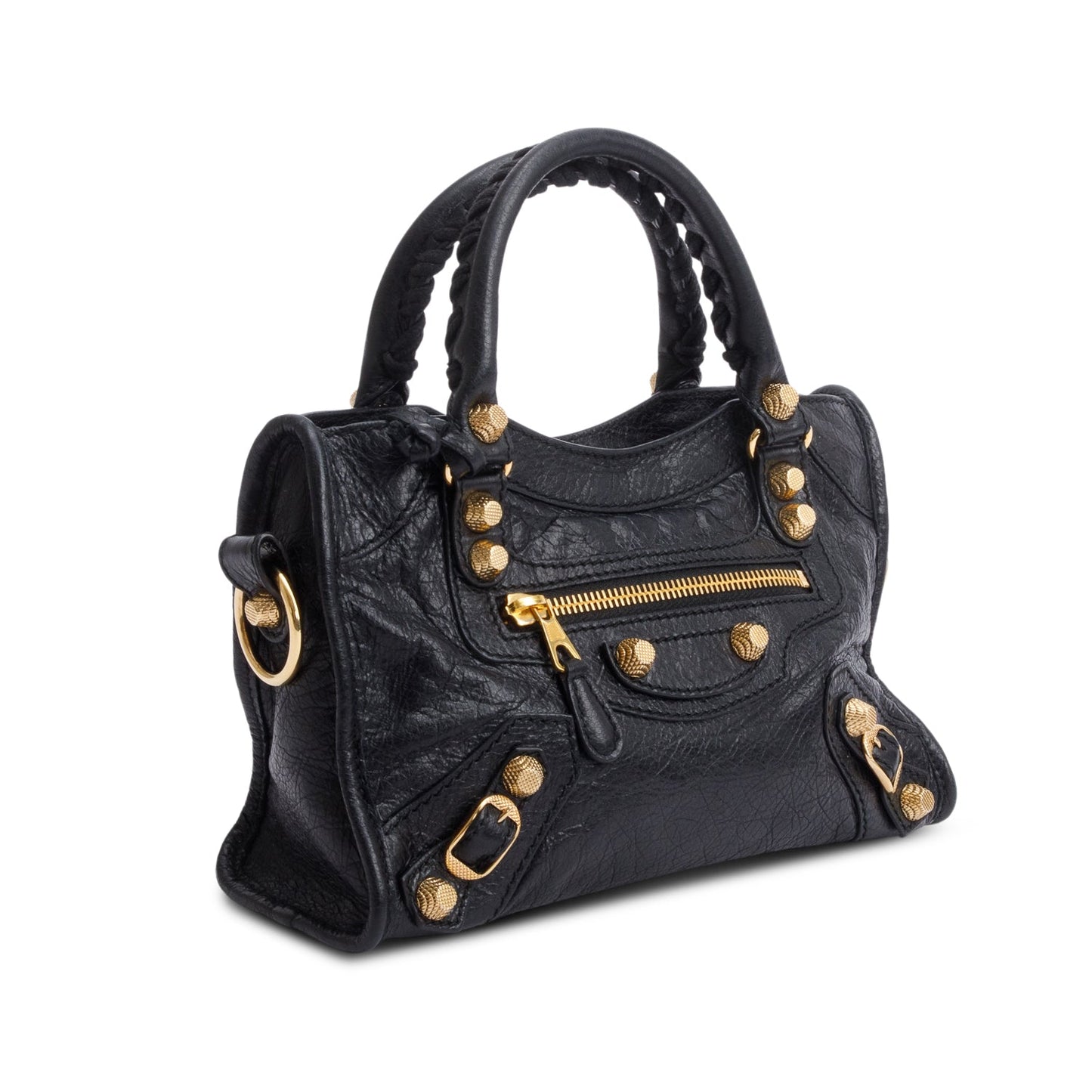 Balenciaga Black Agneau Leather Classic Mini City Bag