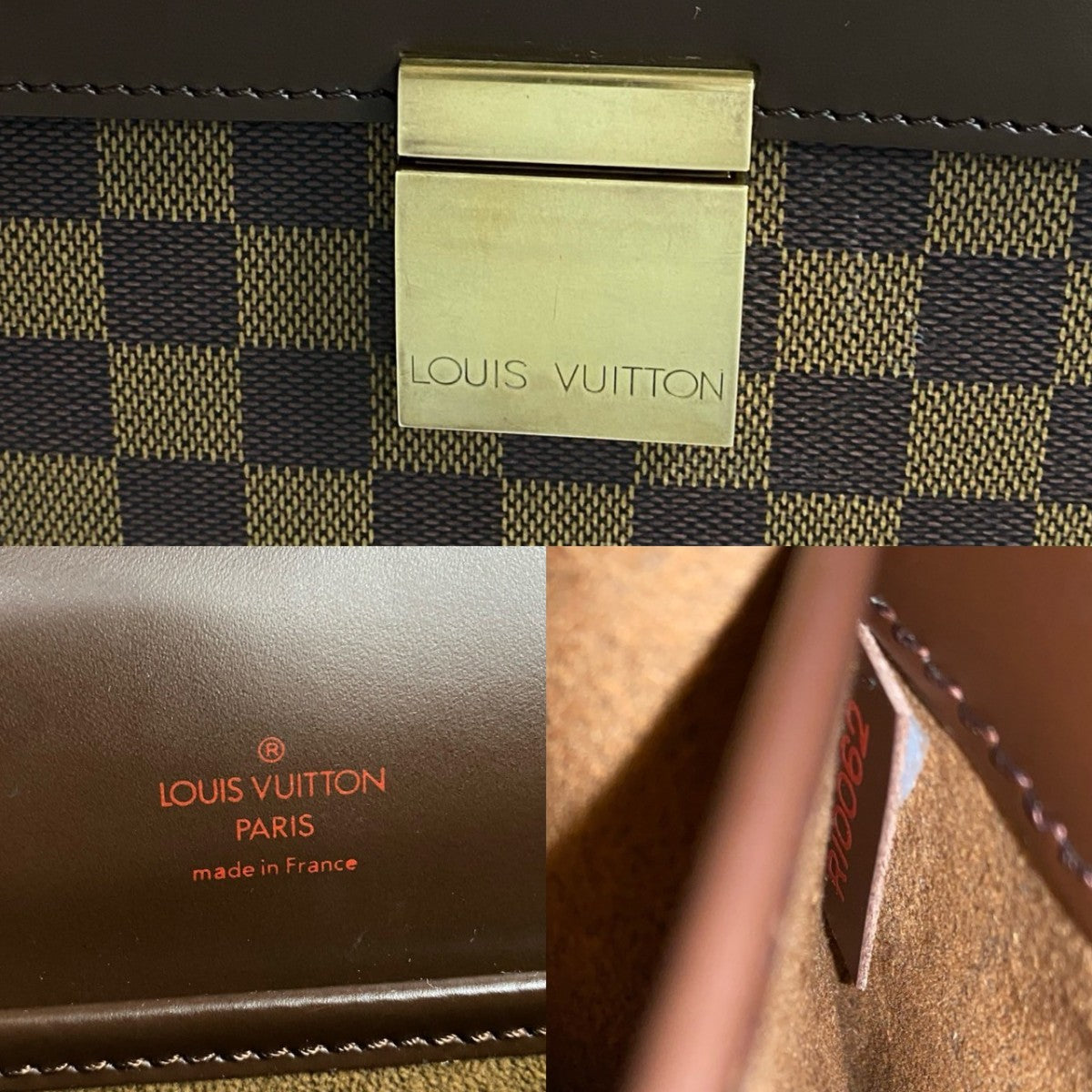 LOUIS VUITTON Business bag Leather, PVC Brown Damier Altona PM mens