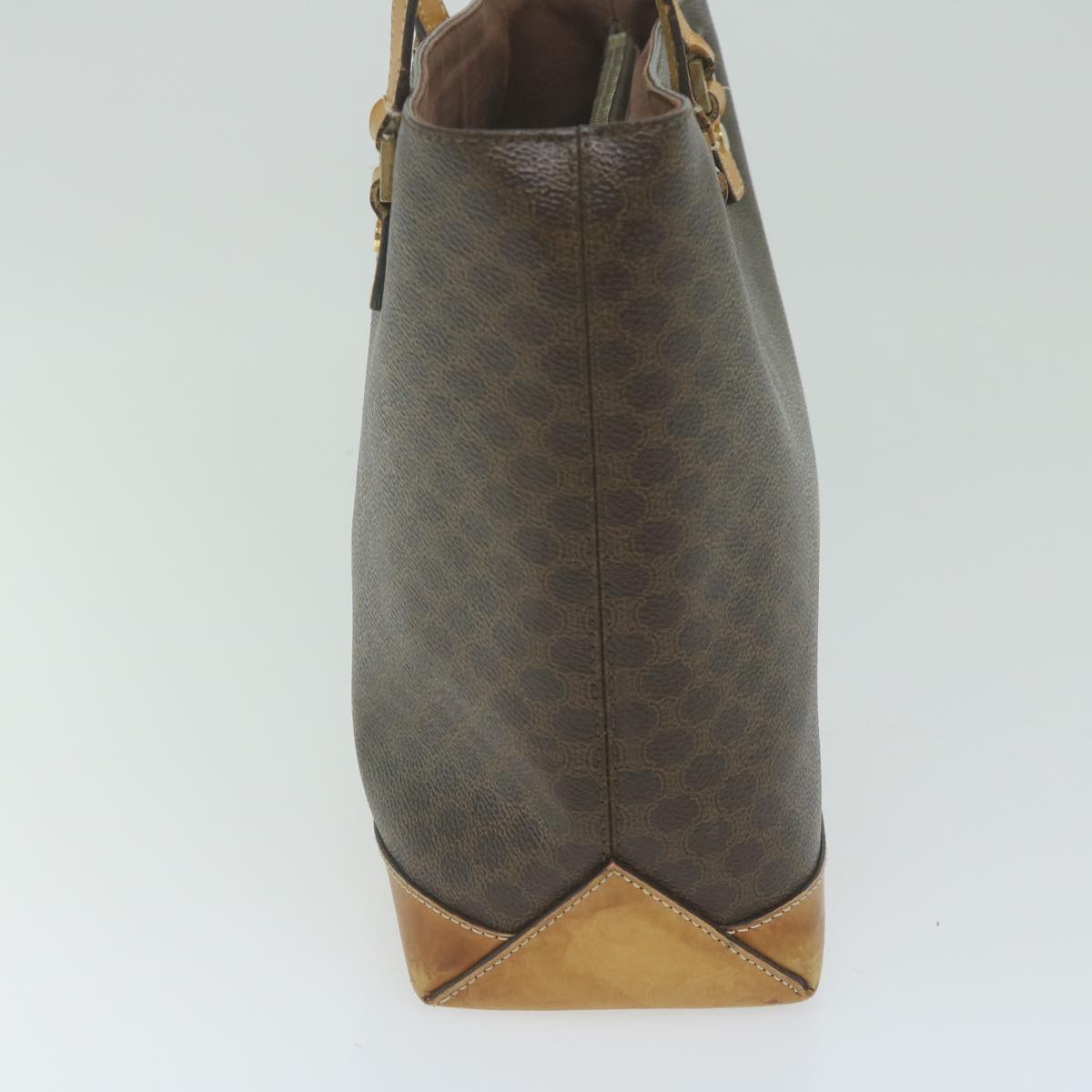Luxury CELINE Macadam Canvas Shoulder Bag PVC Leather Brown 62944