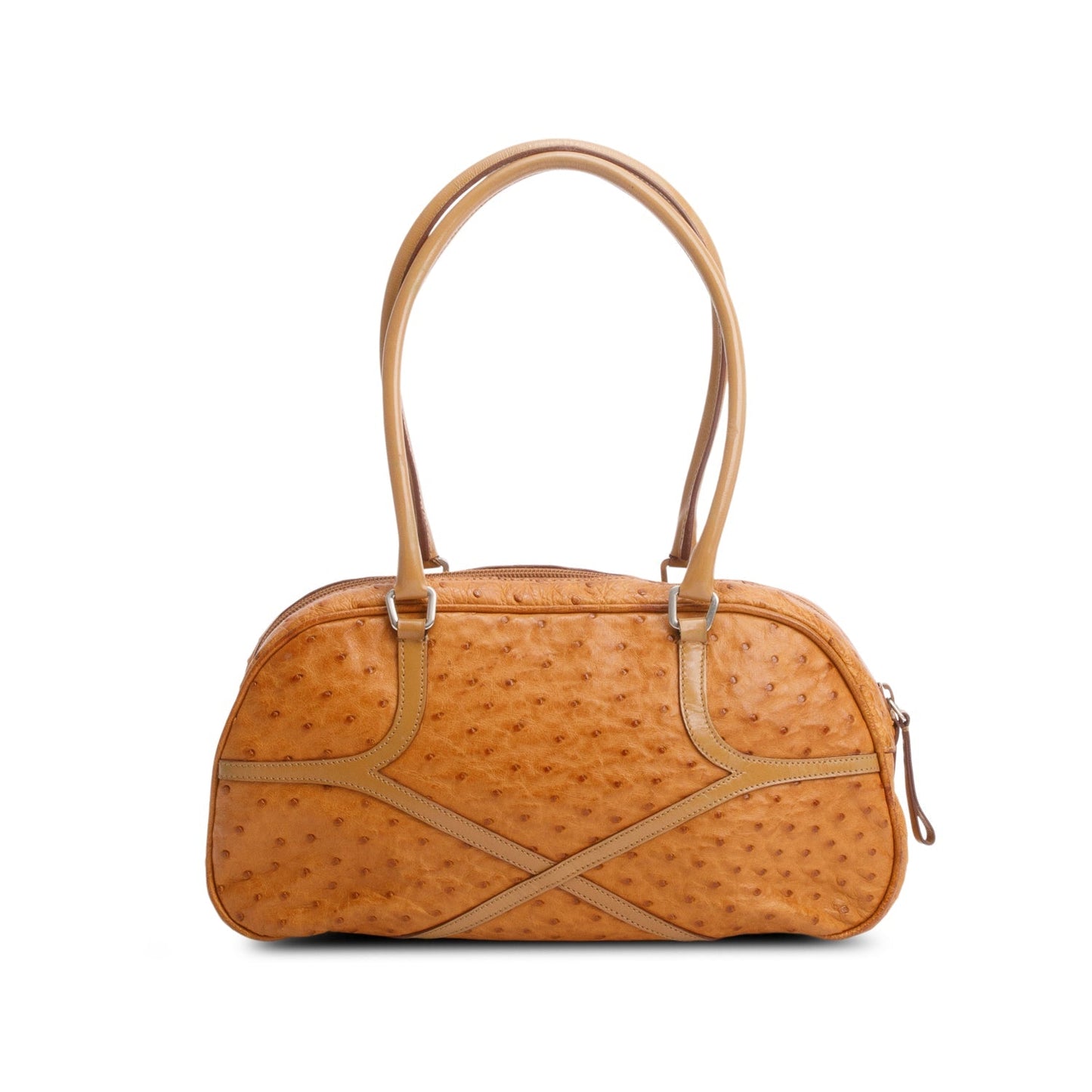 Prada Brown Ostrich Shoulder Bag
