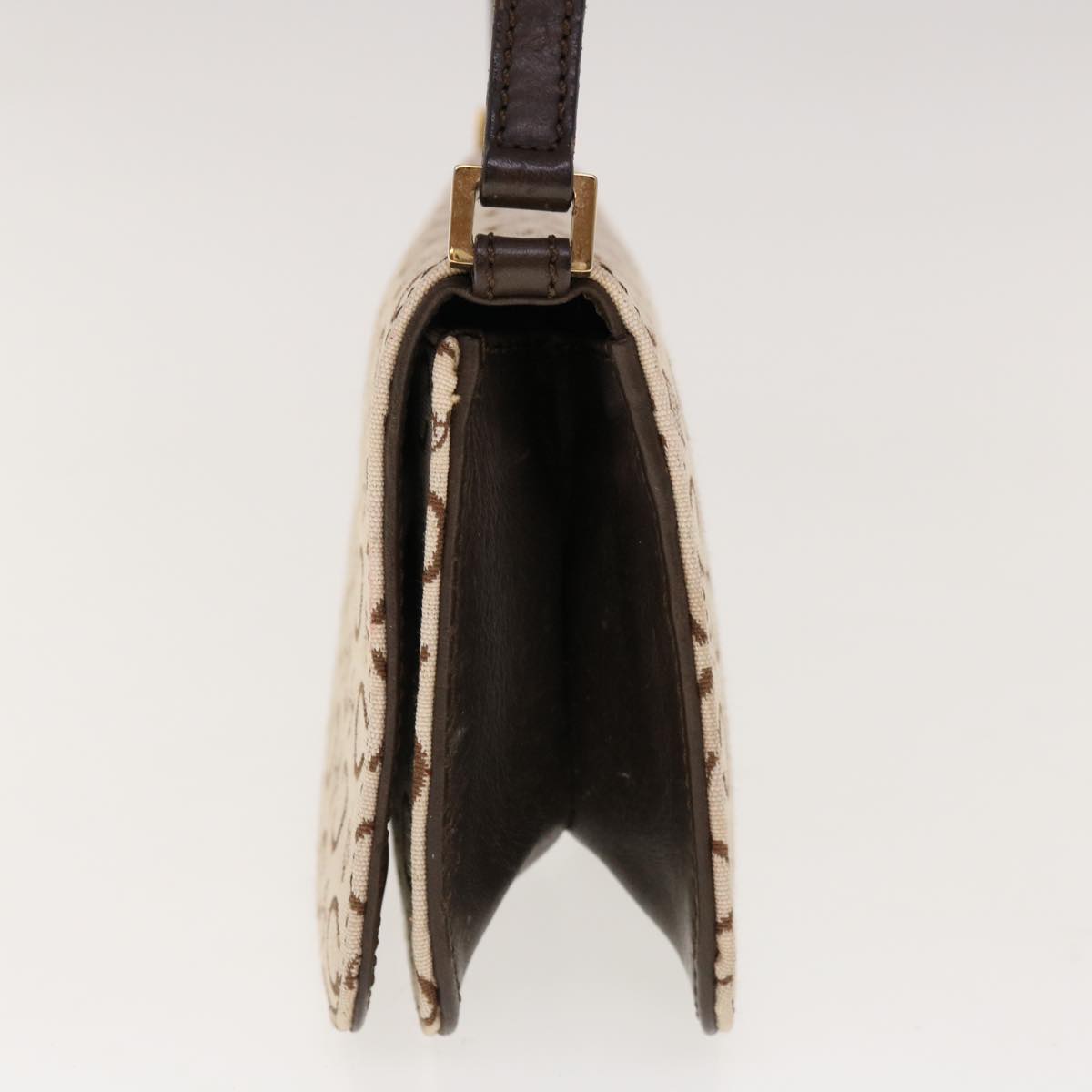 Luxury CELINE C Macadam Canvas Shoulder Bag Beige Brown 64803