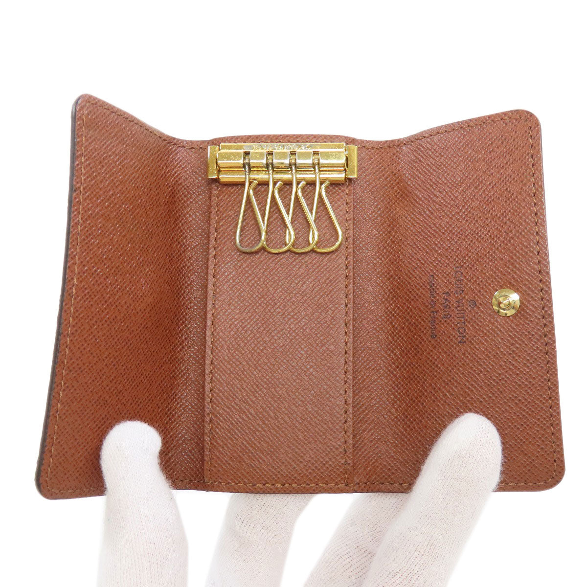 LOUIS VUITTON Key case Key holder Monogram canvas Brown Multicles4 Women(Unisex)