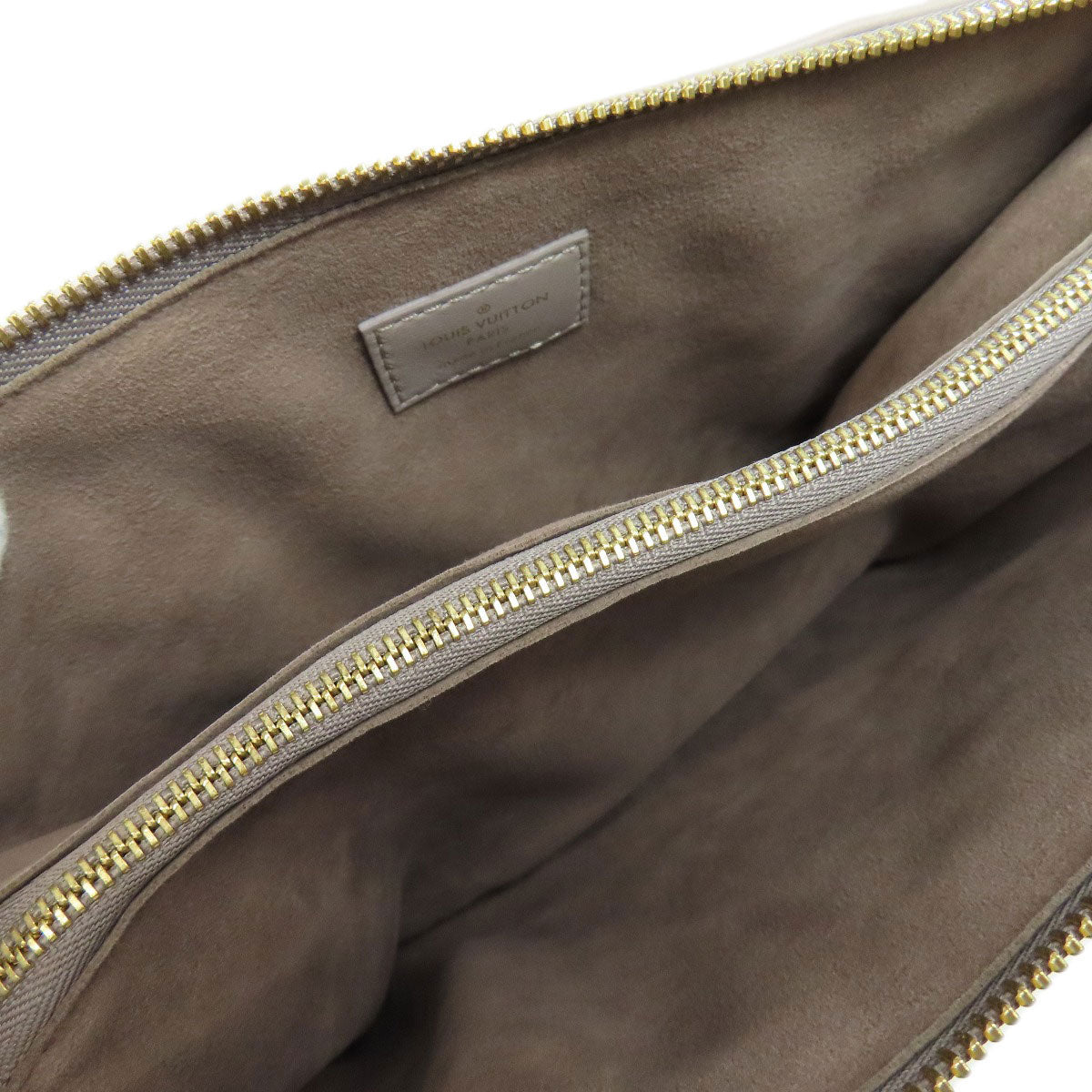 LOUIS VUITTON Handbag Lamb leather gray Kussan PM Women