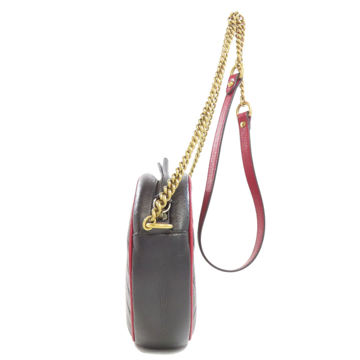 GUCCI Shoulder Bag 550154 leather black Round Chain Shoulder Women