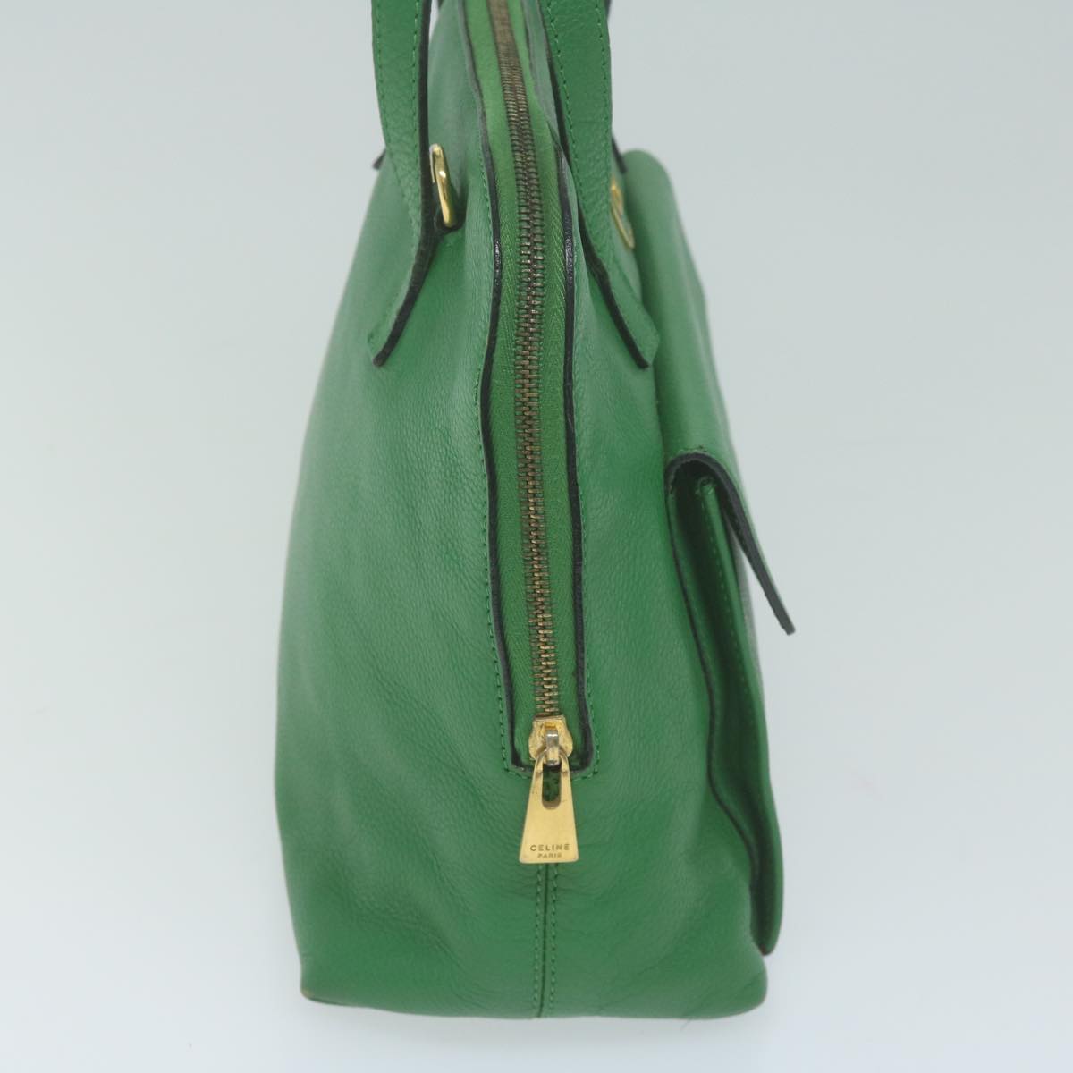 Luxury CELINE Hand Bag Leather 2way Green 66491