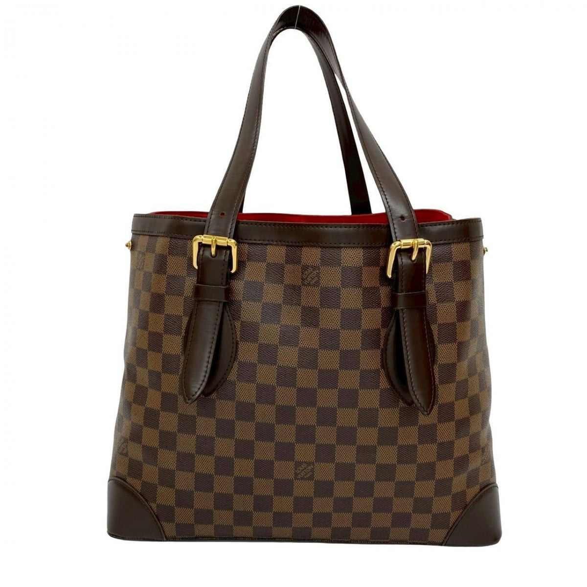 LOUIS VUITTON Tote Bag leather Brown Damier Hamstead MM