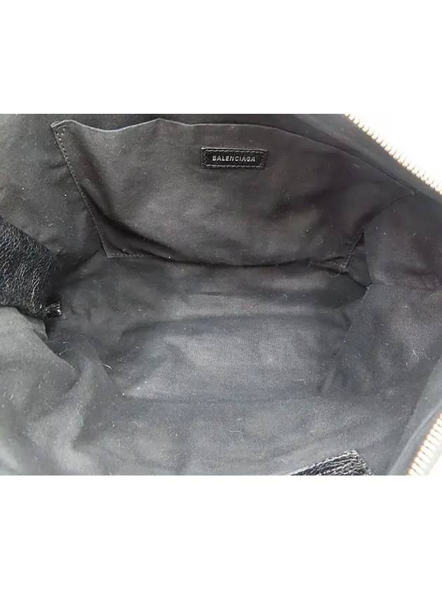 Luxury Balenciaga Trending 2026 362967 Black leather classic gold zip up decoration clutch bag