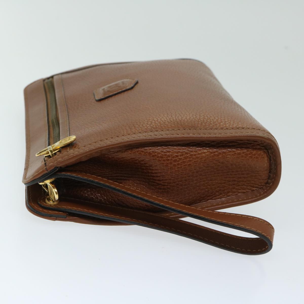 Luxury CELINE Clutch Bag Leather Brown 68346