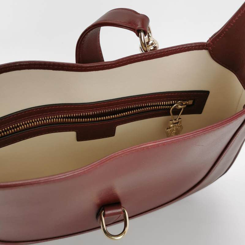 Gucci Jackie 1961 Small Ancora Red Burgundy Leather Shoulder Bag