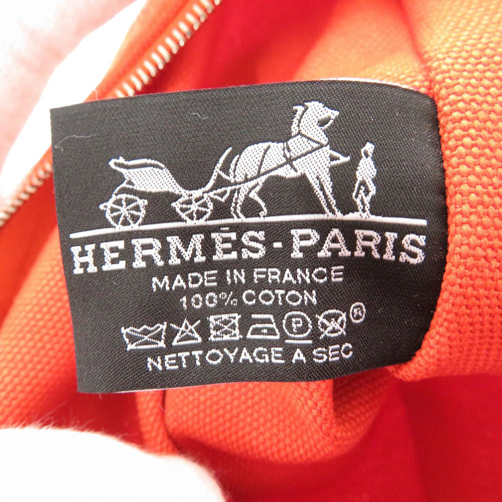 HERMES Pouch cotton Orange Yachting GM Women