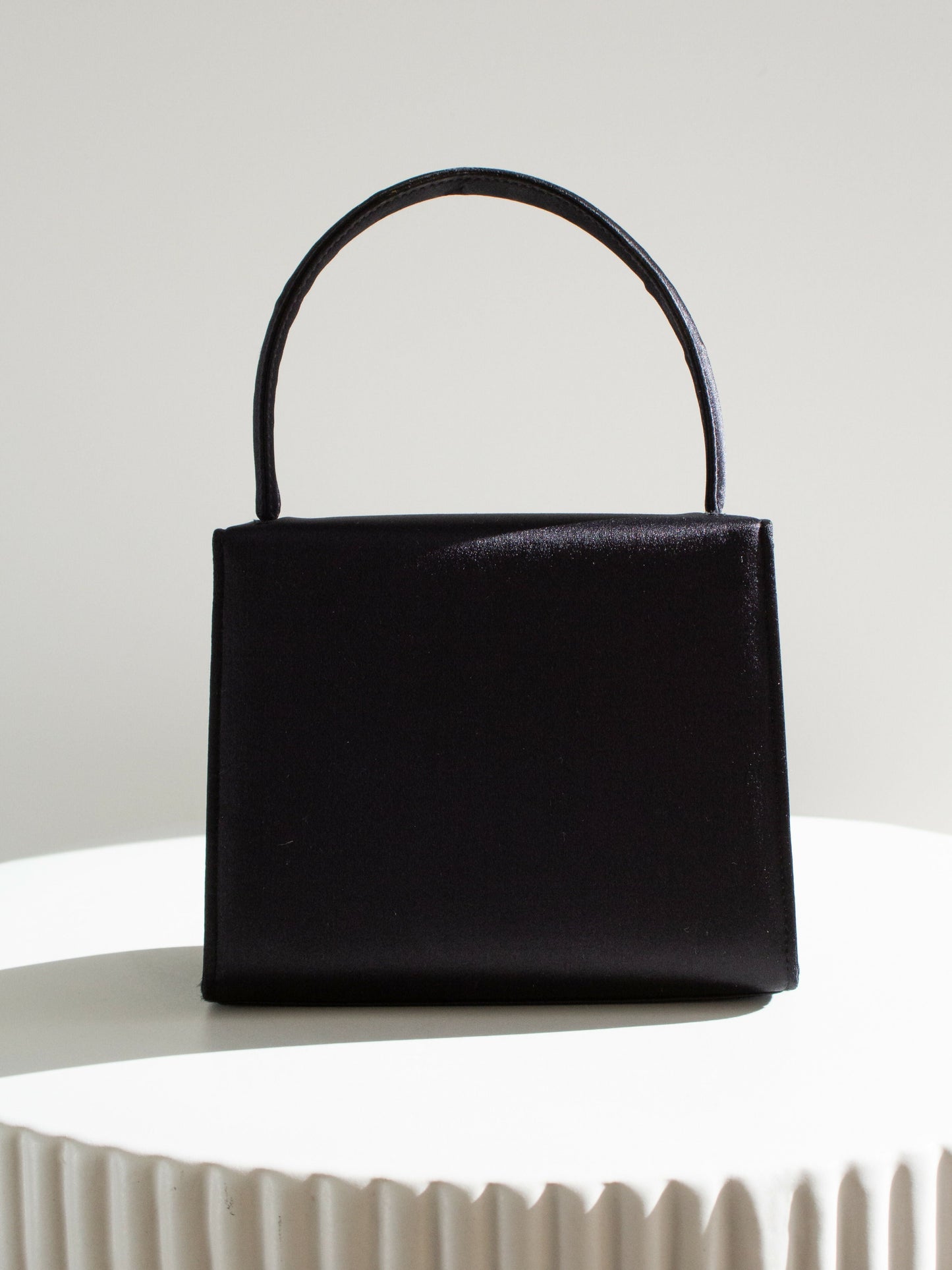 Chanel Kelly 1996 Black Satin 24K Gold Mini Evening Bag