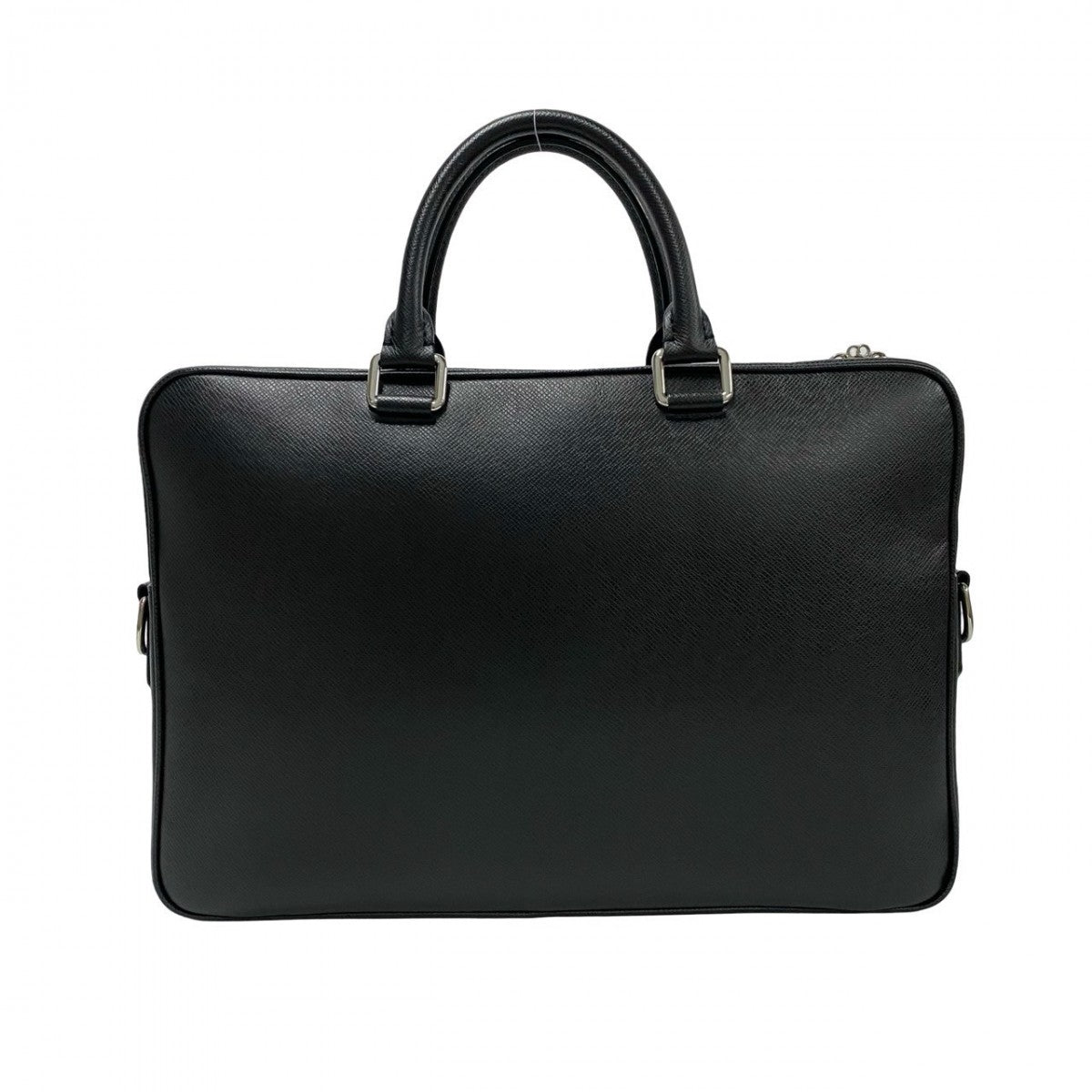 LOUIS VUITTON Shoulder Bag leather black Taiga Porto Documan-Voyage mens