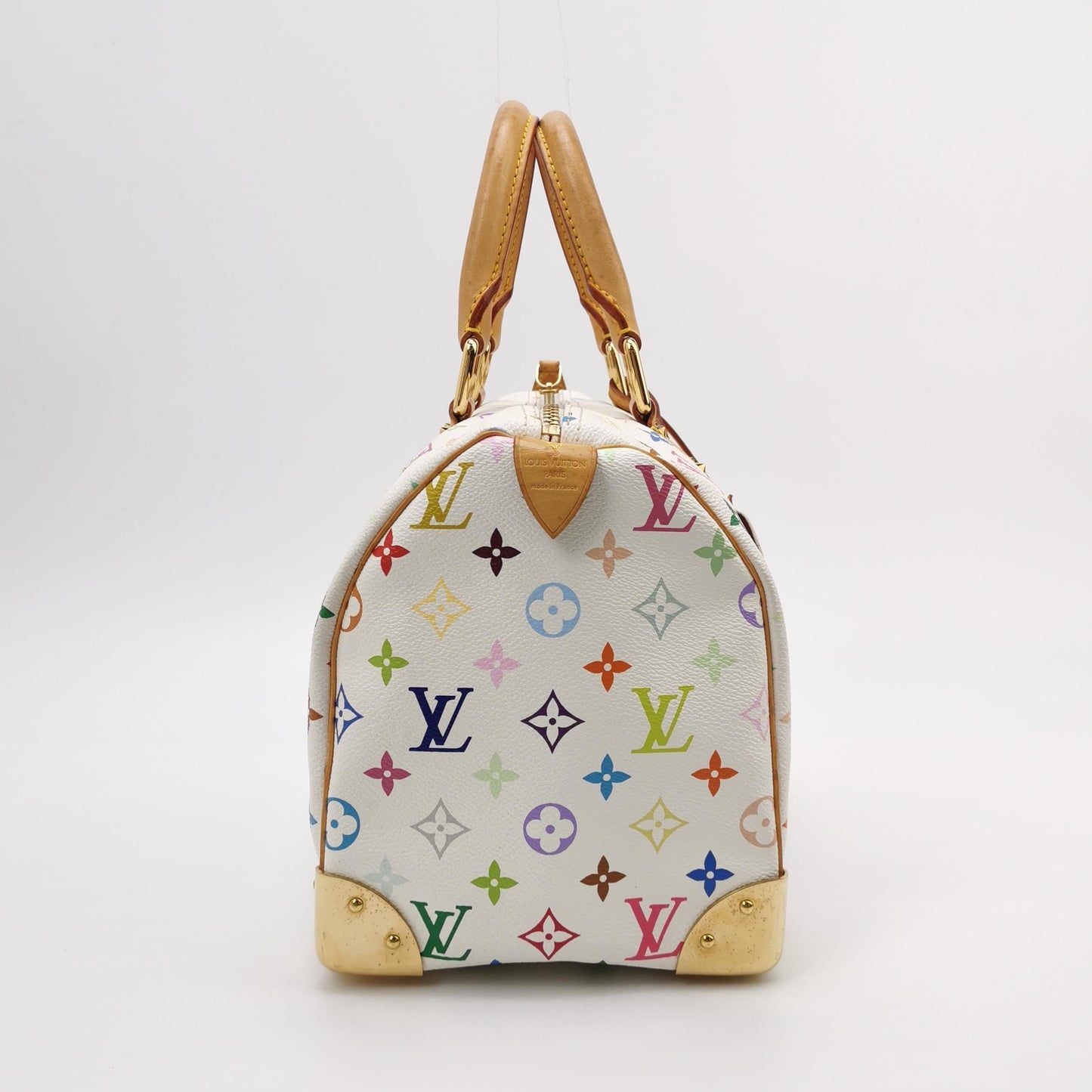 Louis Vuitton x Takashi Murakami Speedy 30 Lock White Multicolor