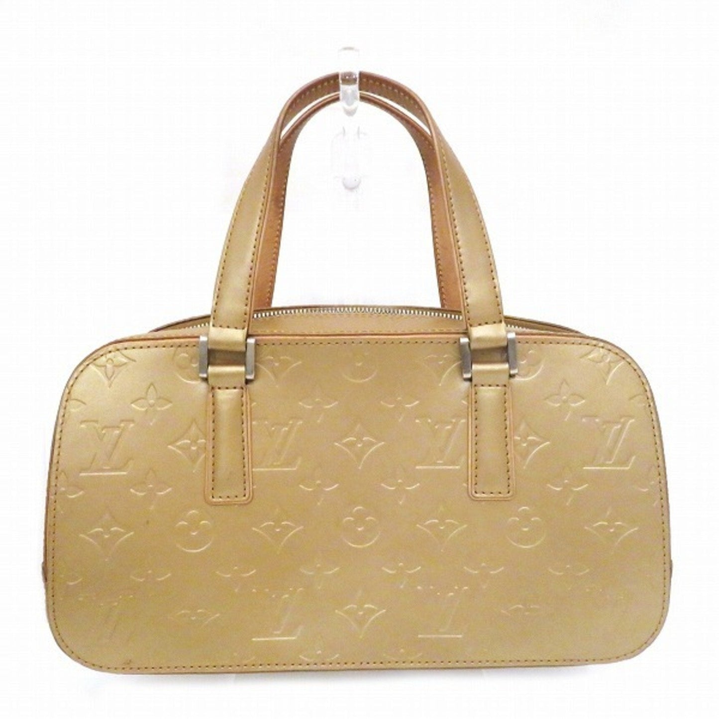 Louis Vuitton Gold Patent leather Shelton handbag bag