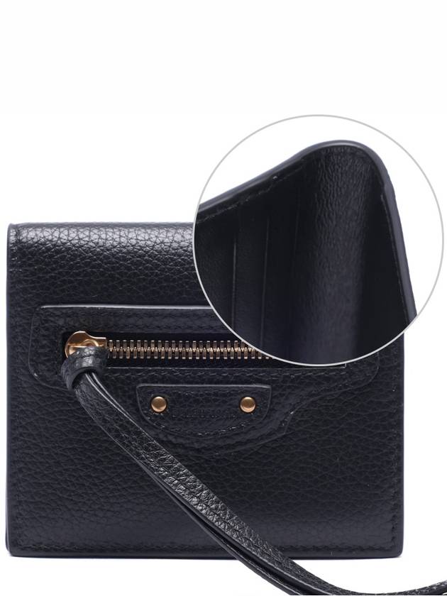 Luxury Balenciaga Trending 2025 Neo Classic Half Wallet Black