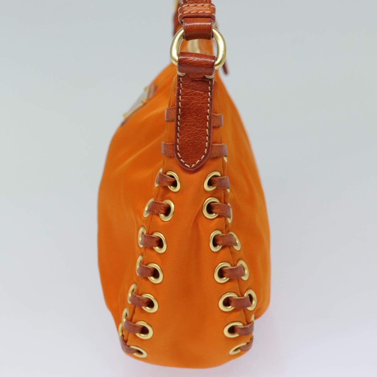 PRADA Accessory Pouch Nylon Orange Auth Luxury Handbag