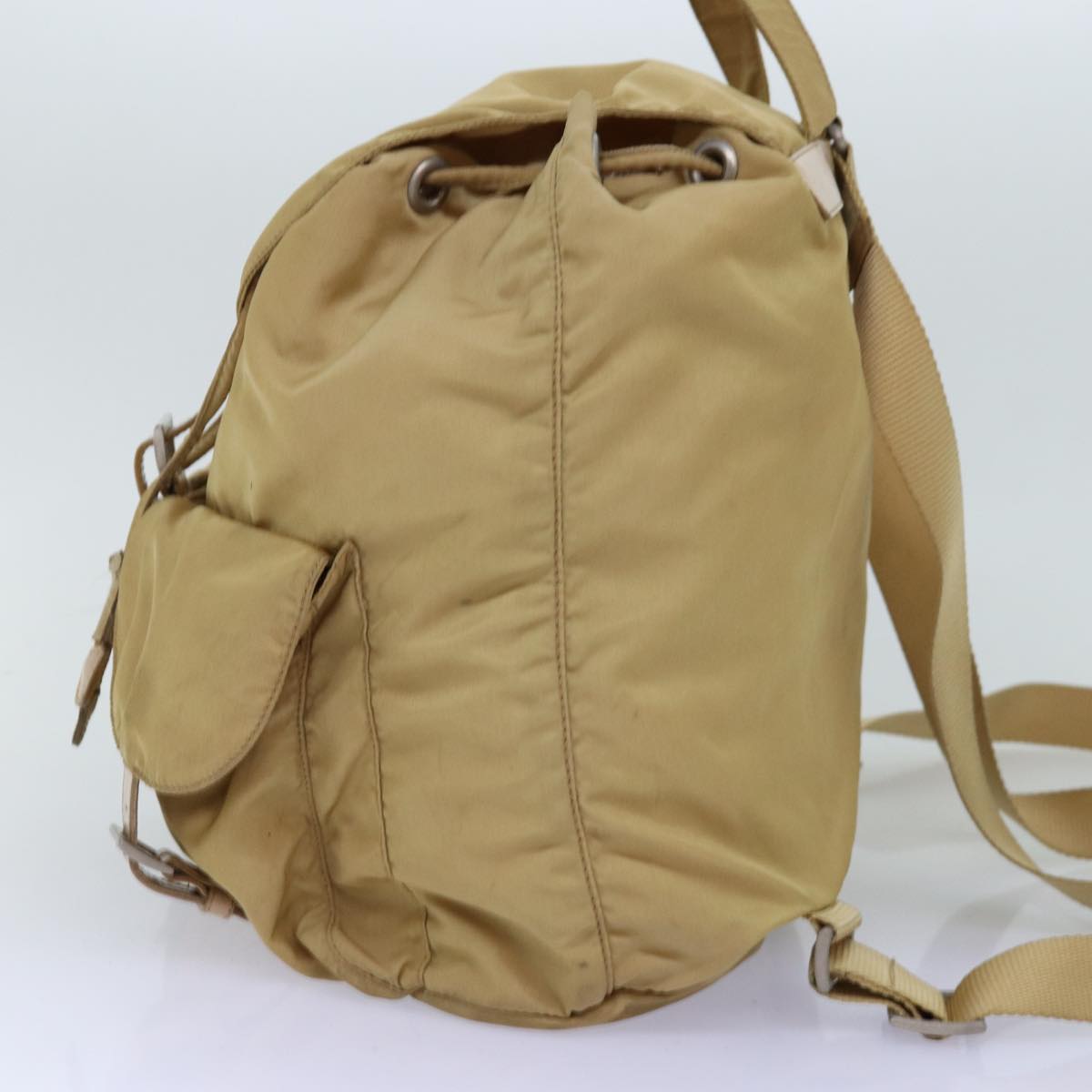 PRADA Backpack Nylon Beige Auth 73873