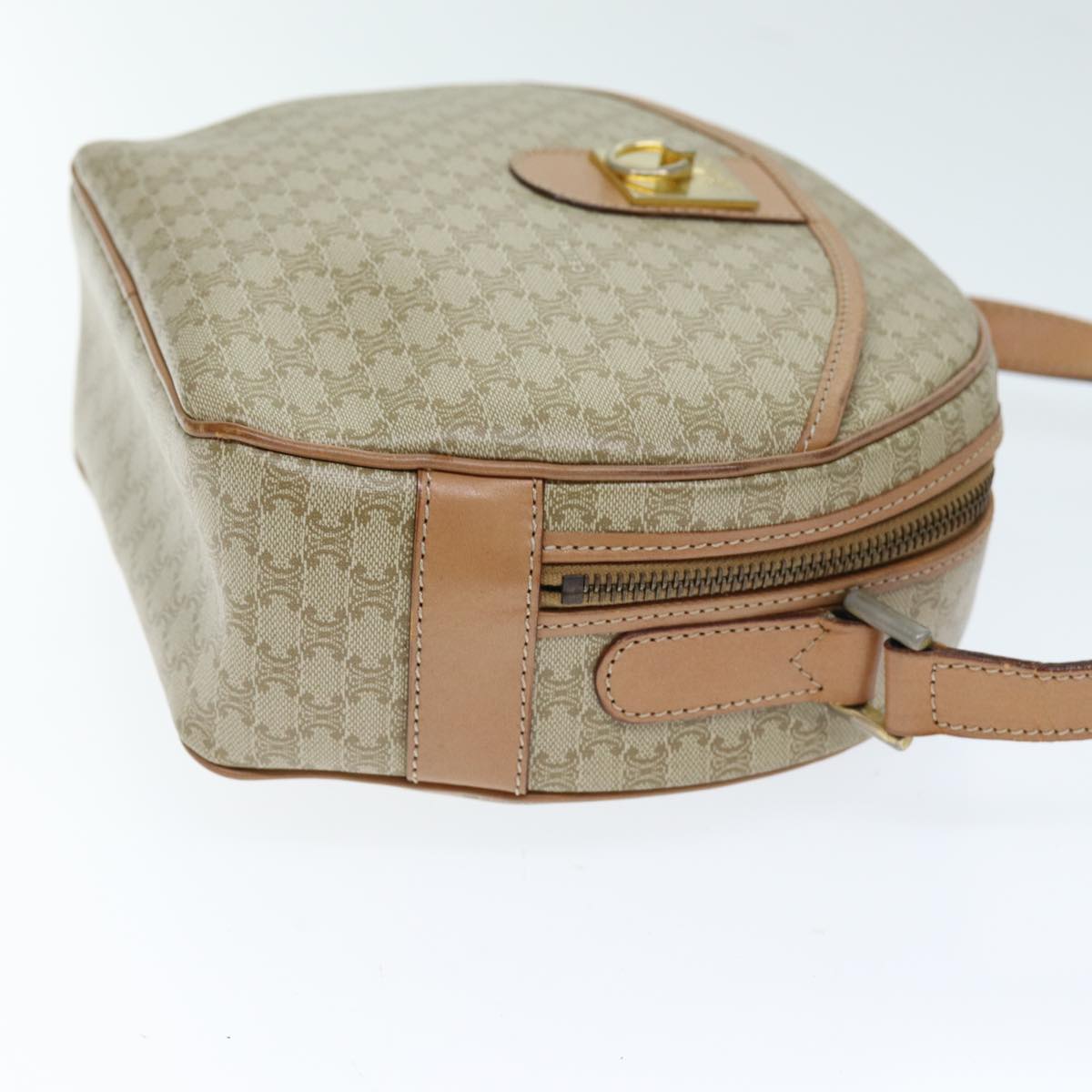 Luxury CELINE Macadam Canvas Shoulder Bag Beige 73944