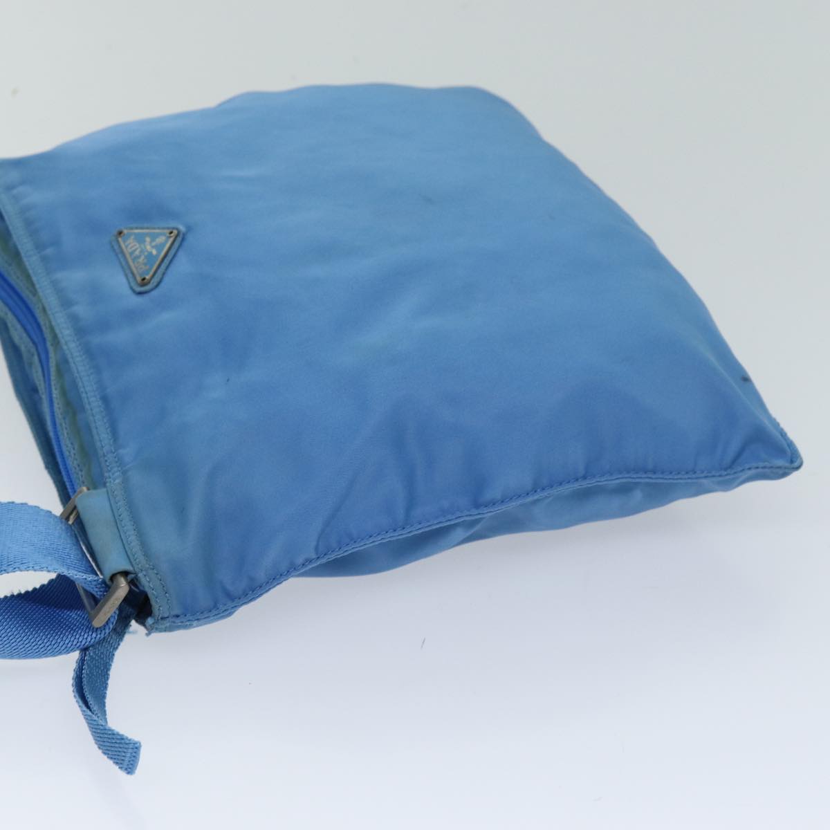 PRADA Shoulder Bag Nylon Light Blue Auth 75330