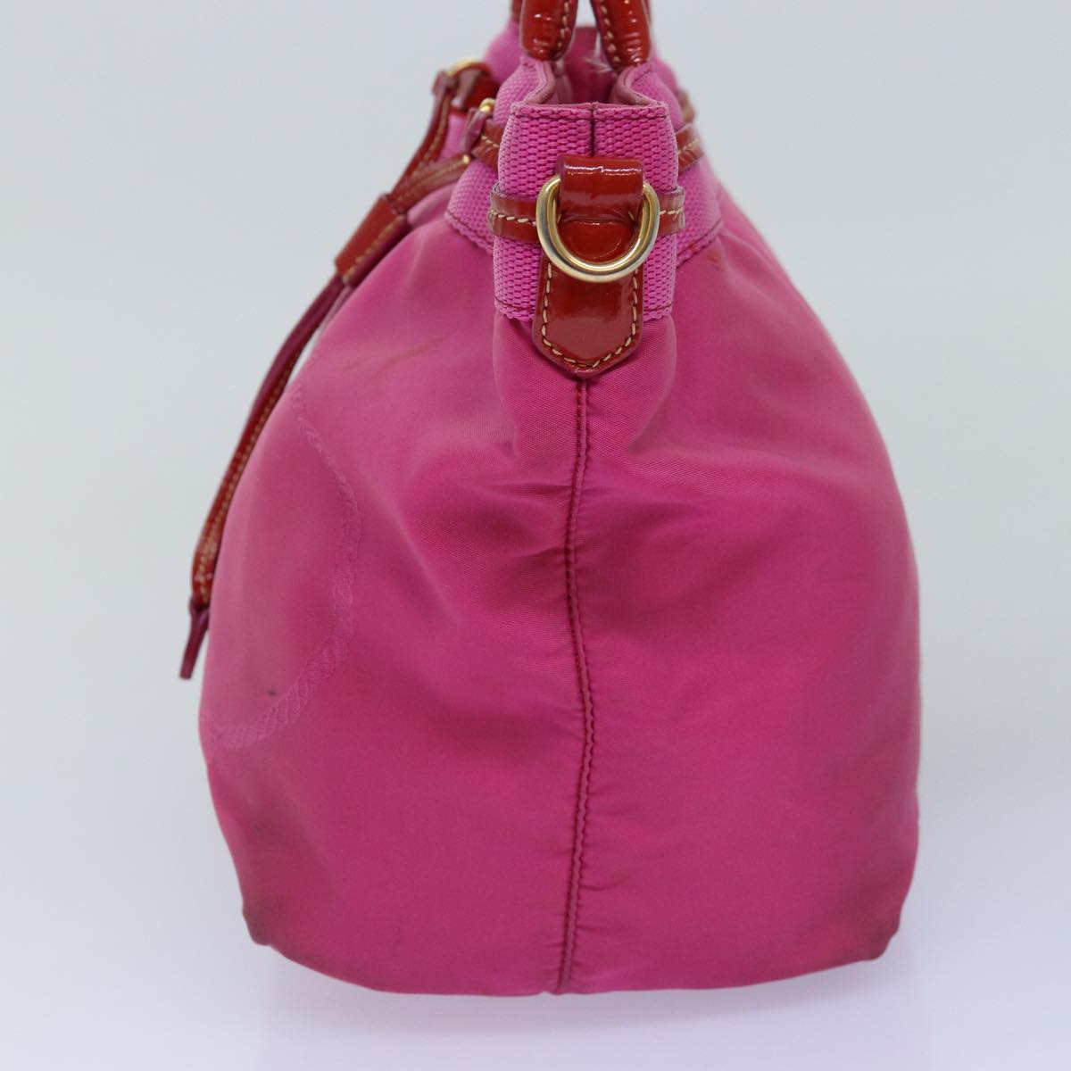 PRADA Hand Bag Nylon Pink Red Auth 75823