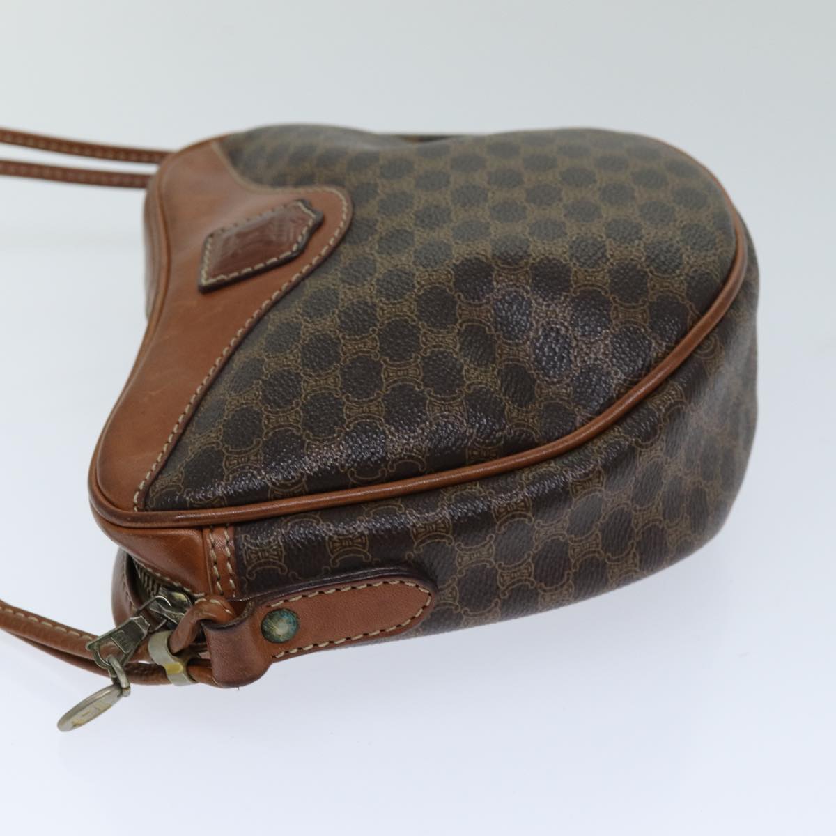 Luxury CELINE Macadam Canvas Shoulder Bag PVC Brown 76083