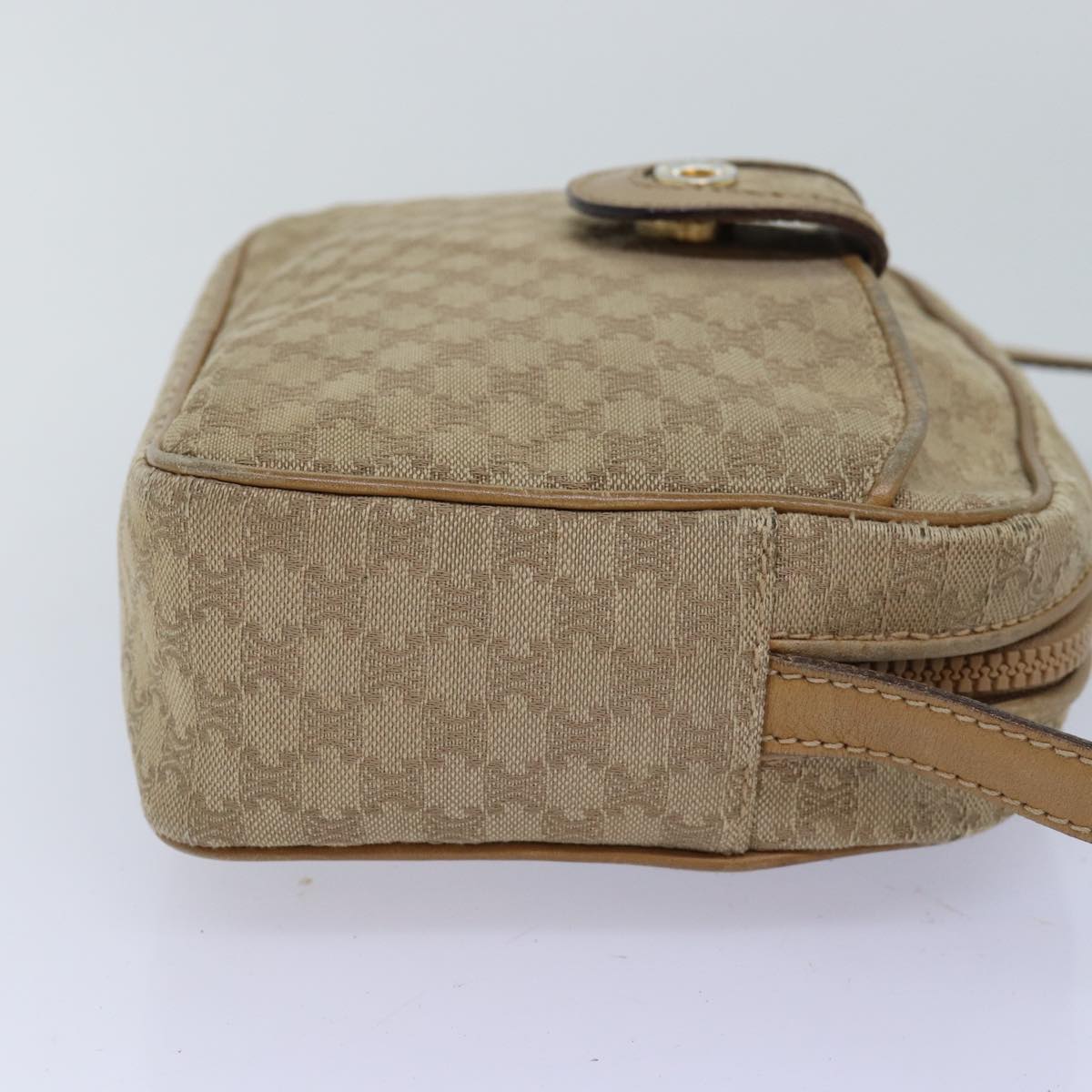 Luxury CELINE Macadam Canvas Shoulder Bag Beige 76085