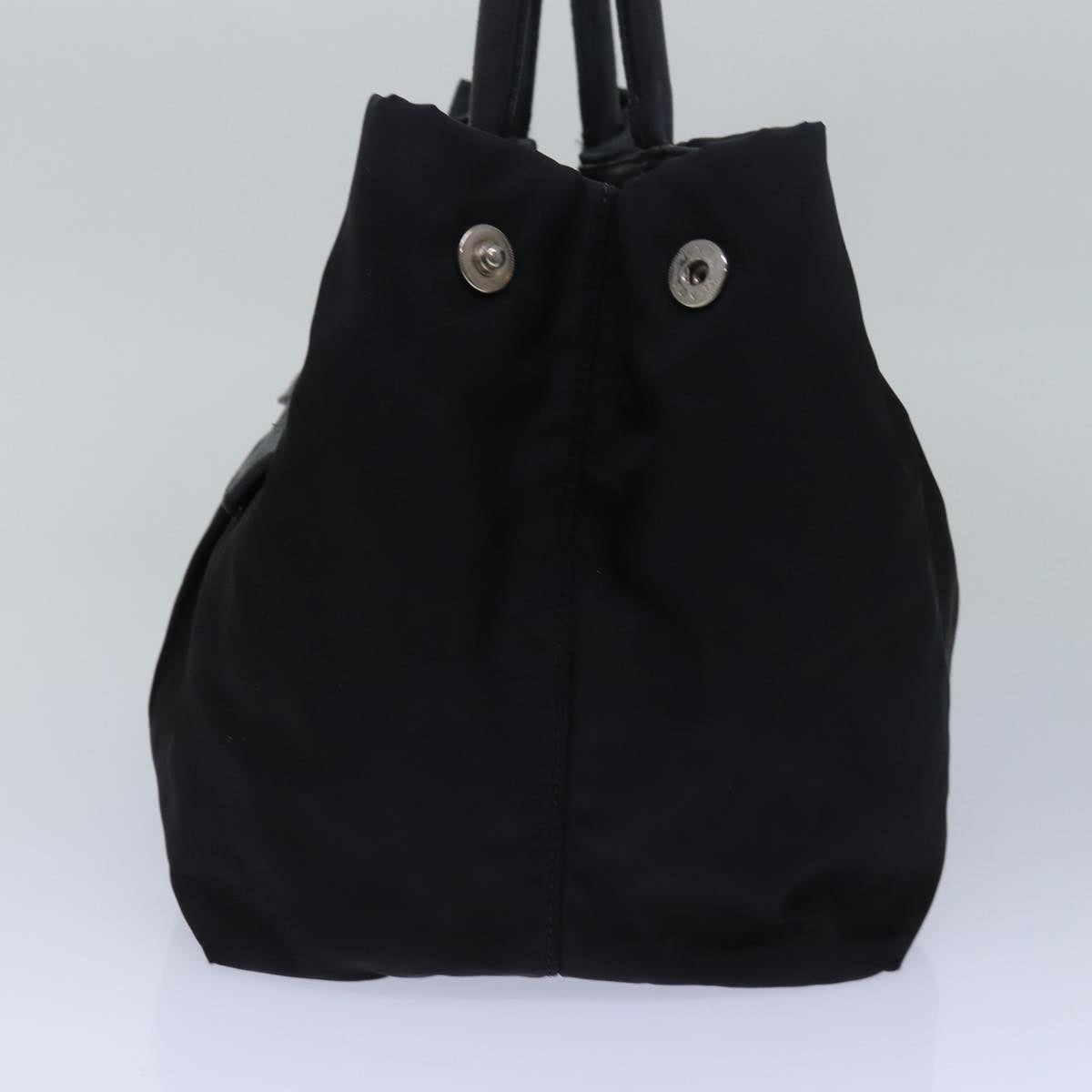 PRADA Hand Bag Nylon Leather Black Auth