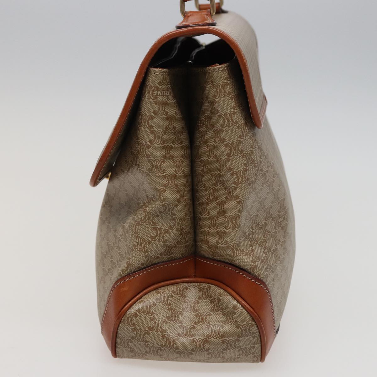 Luxury CELINE Macadam Canvas Hand Bag Beige 78226