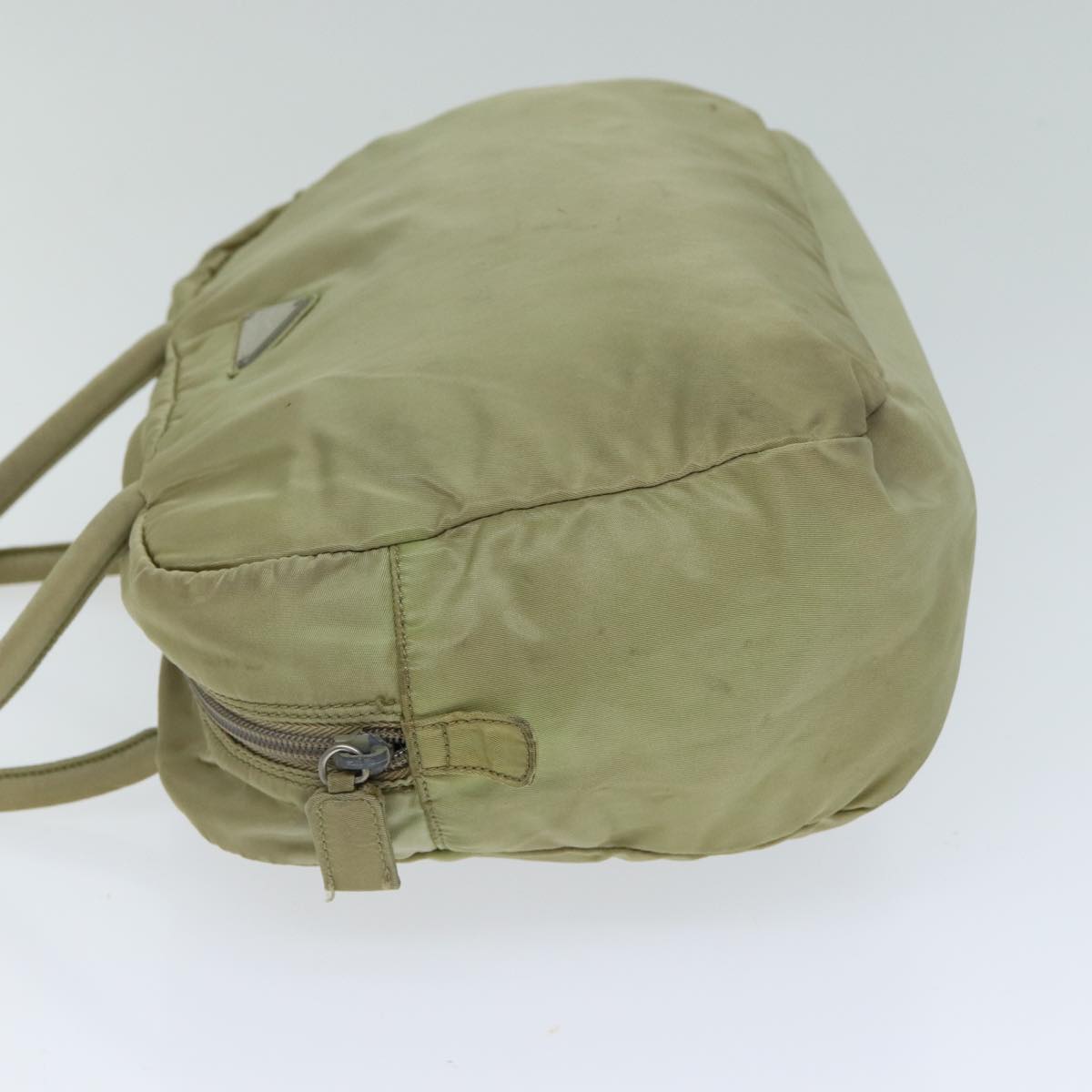 PRADA Hand Bag Nylon Beige Auth 78330