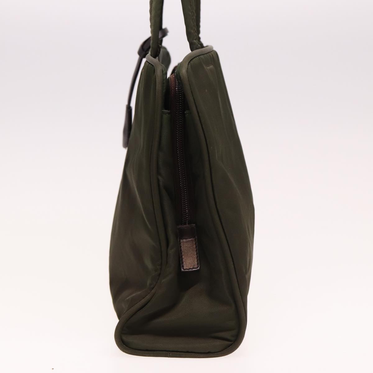 PRADA Hand Bag Nylon Khaki Auth 78419