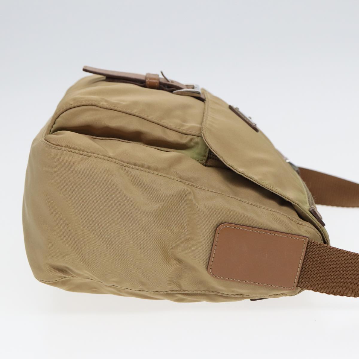 PRADA Shoulder Bag Nylon Beige Auth