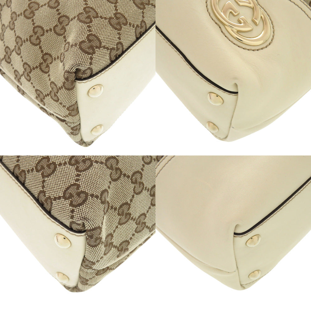 GUCCI Tote Bag GG canvas, leather beige