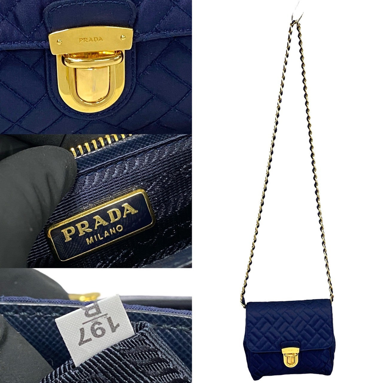 PRADA Shoulder Bag Nylon Navy