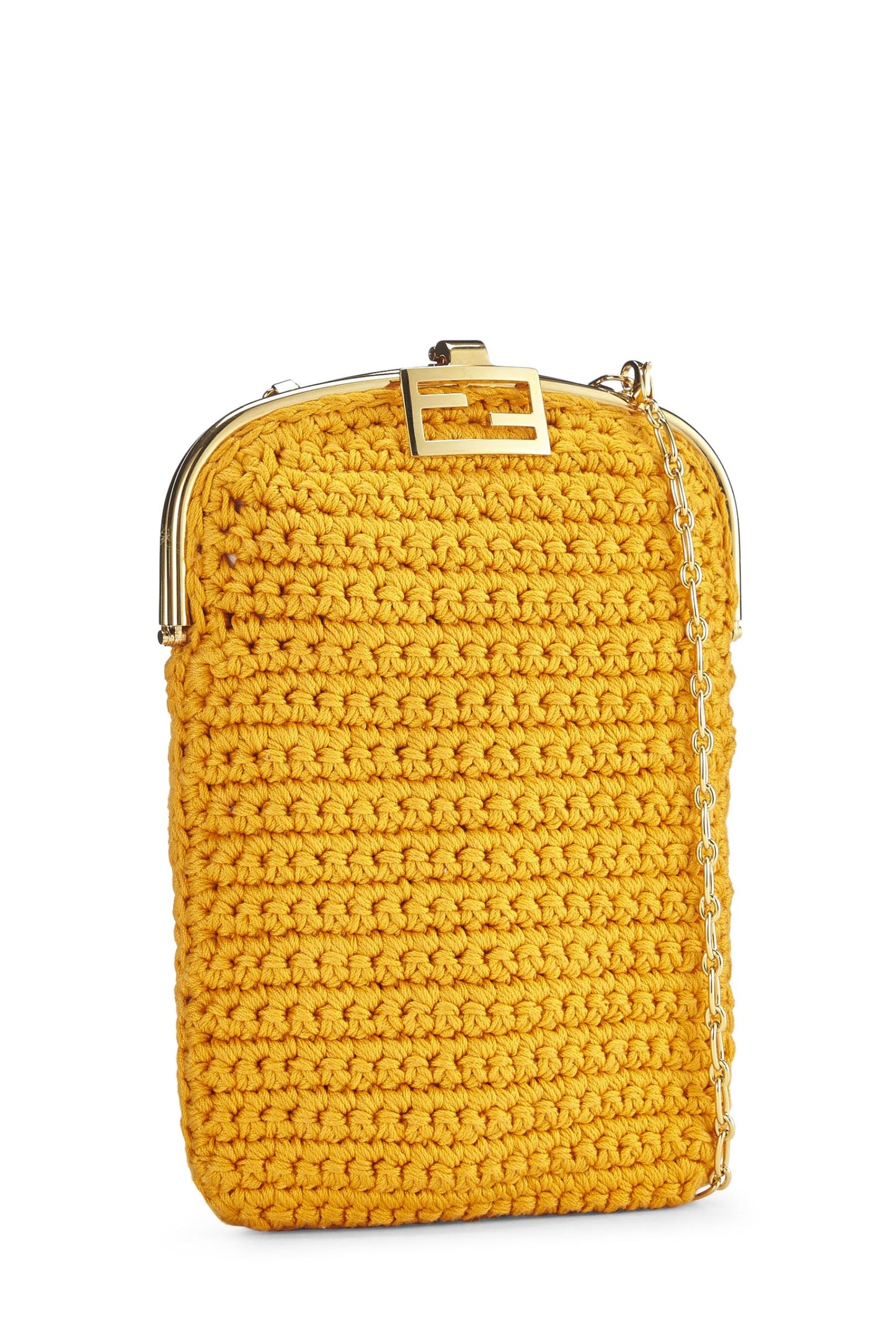 Fendi, Orange Woven Phone Bag, Orange