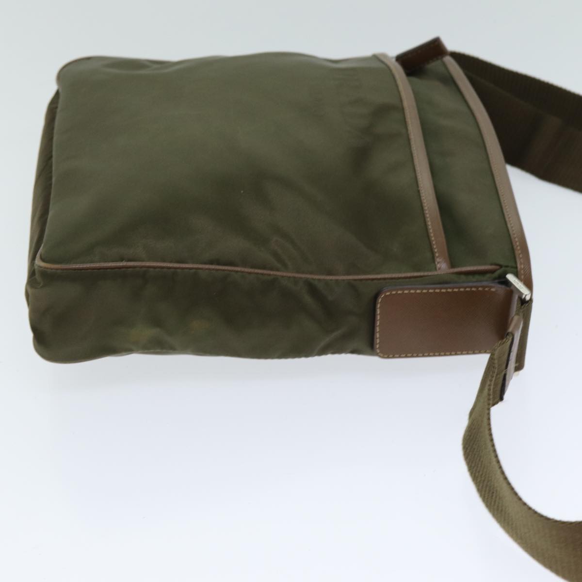 PRADA Shoulder Bag Nylon Khaki Auth