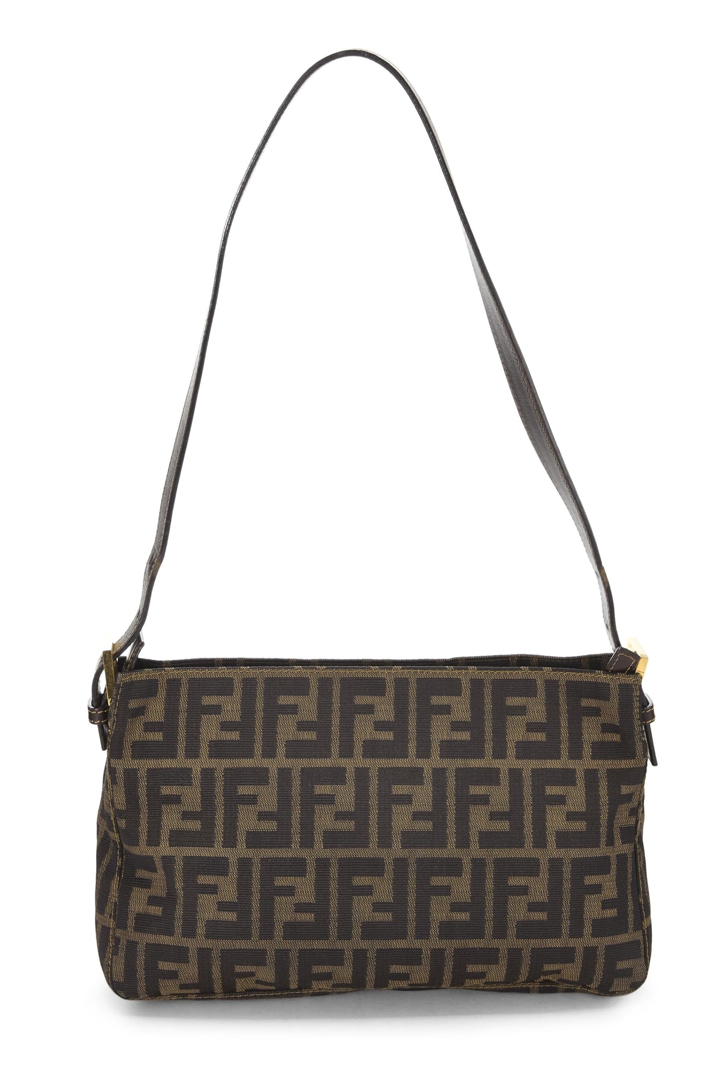 Fendi, Brown Zucca Canvas Shoulder Bag, Brown