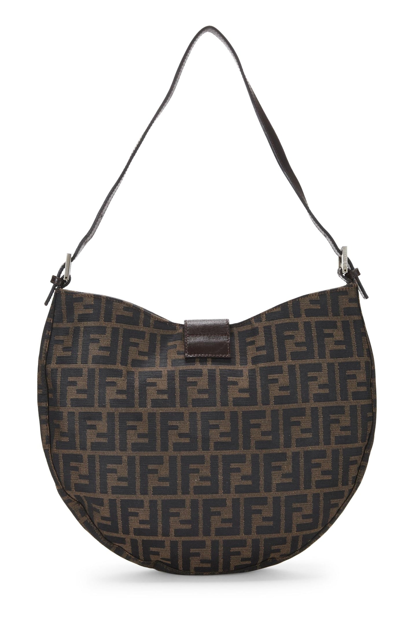 Fendi, Brown Zucca Canvas Shoulder Bag, Brown