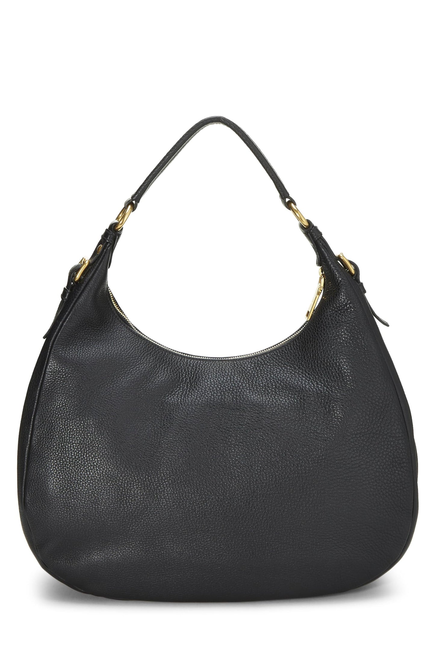 Prada, Black Vitello Daino Hobo Medium, Black