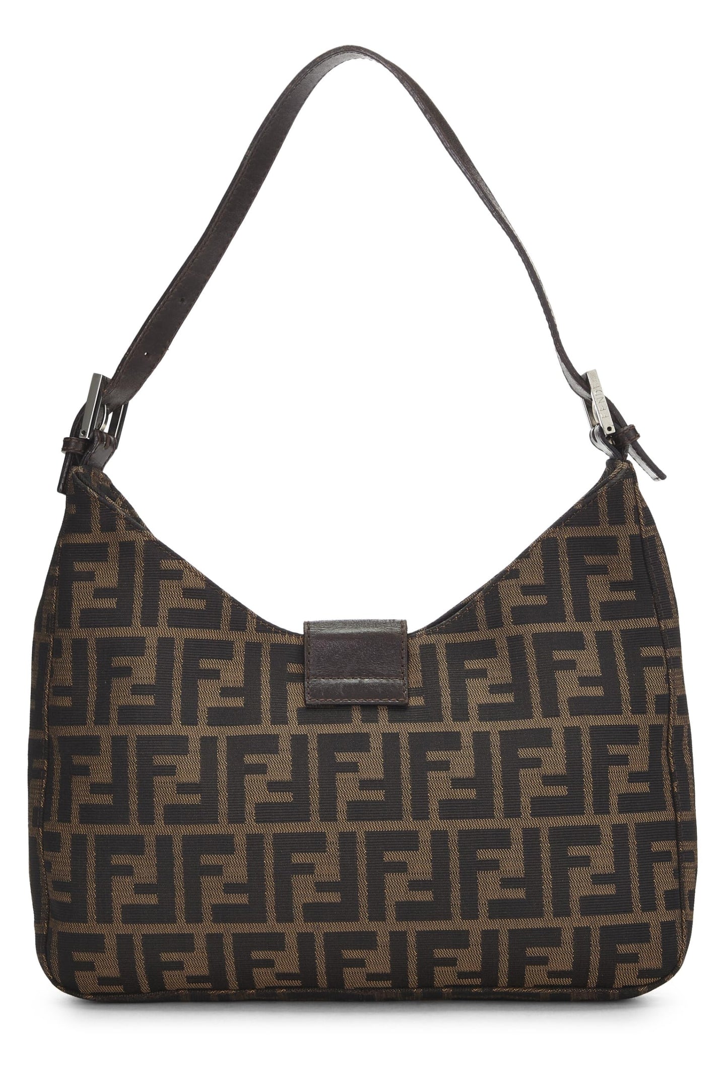 Fendi, Brown Zucca Canvas Shoulder Bag, Brown