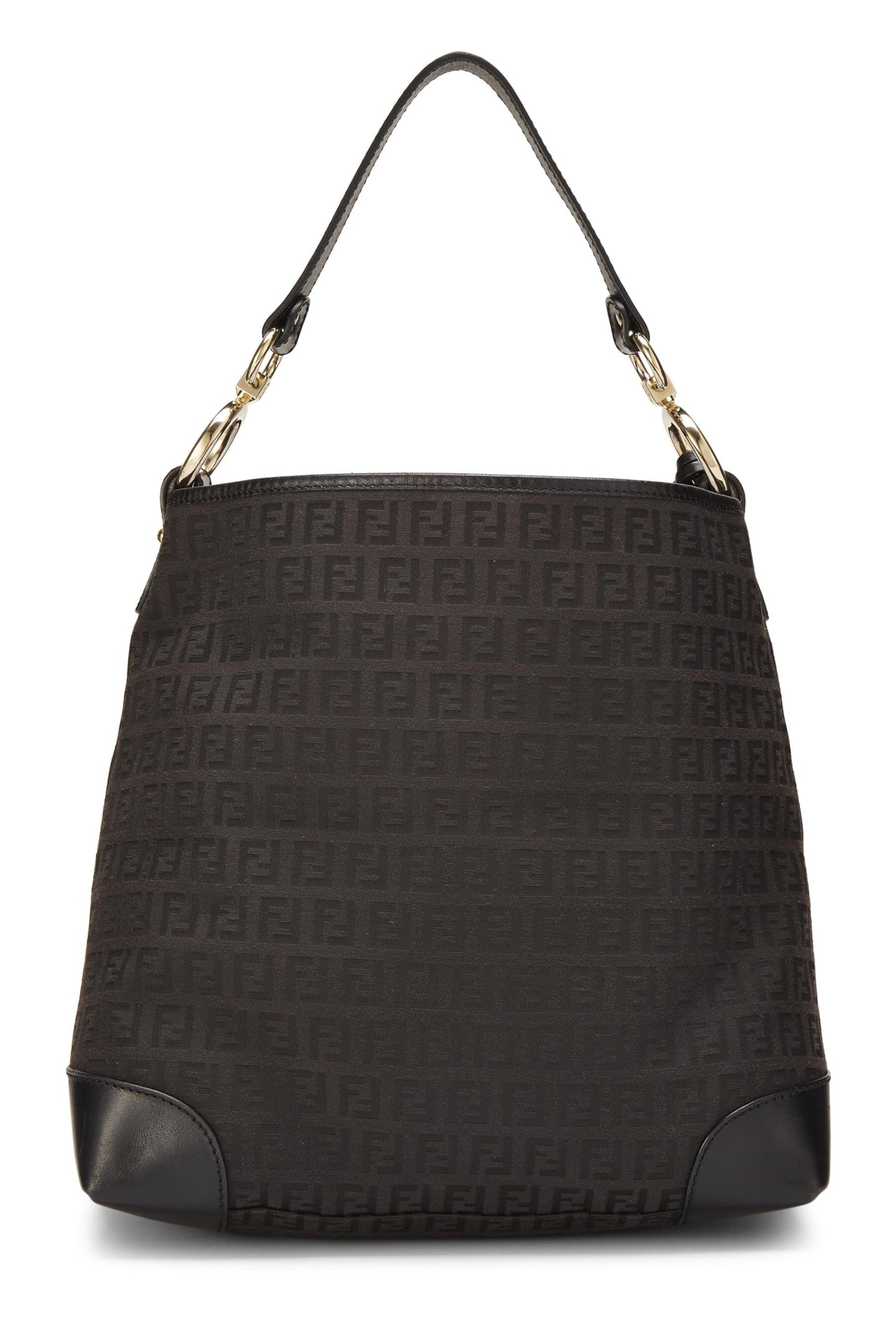 Fendi, Black Zucchino Canvas Hobo, Black