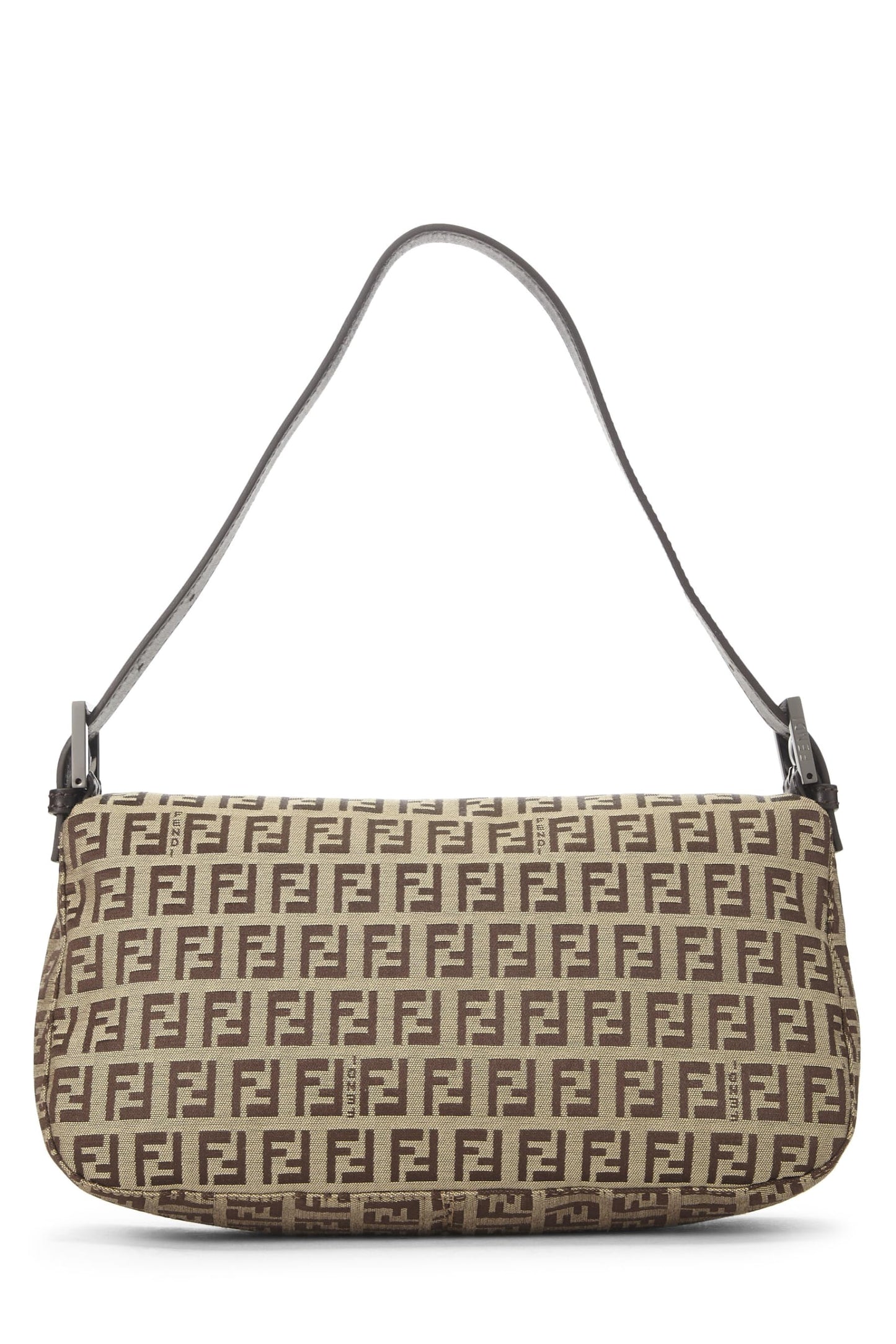 Fendi, Beige Zucchino Canvas Shoulder Bag, Brown