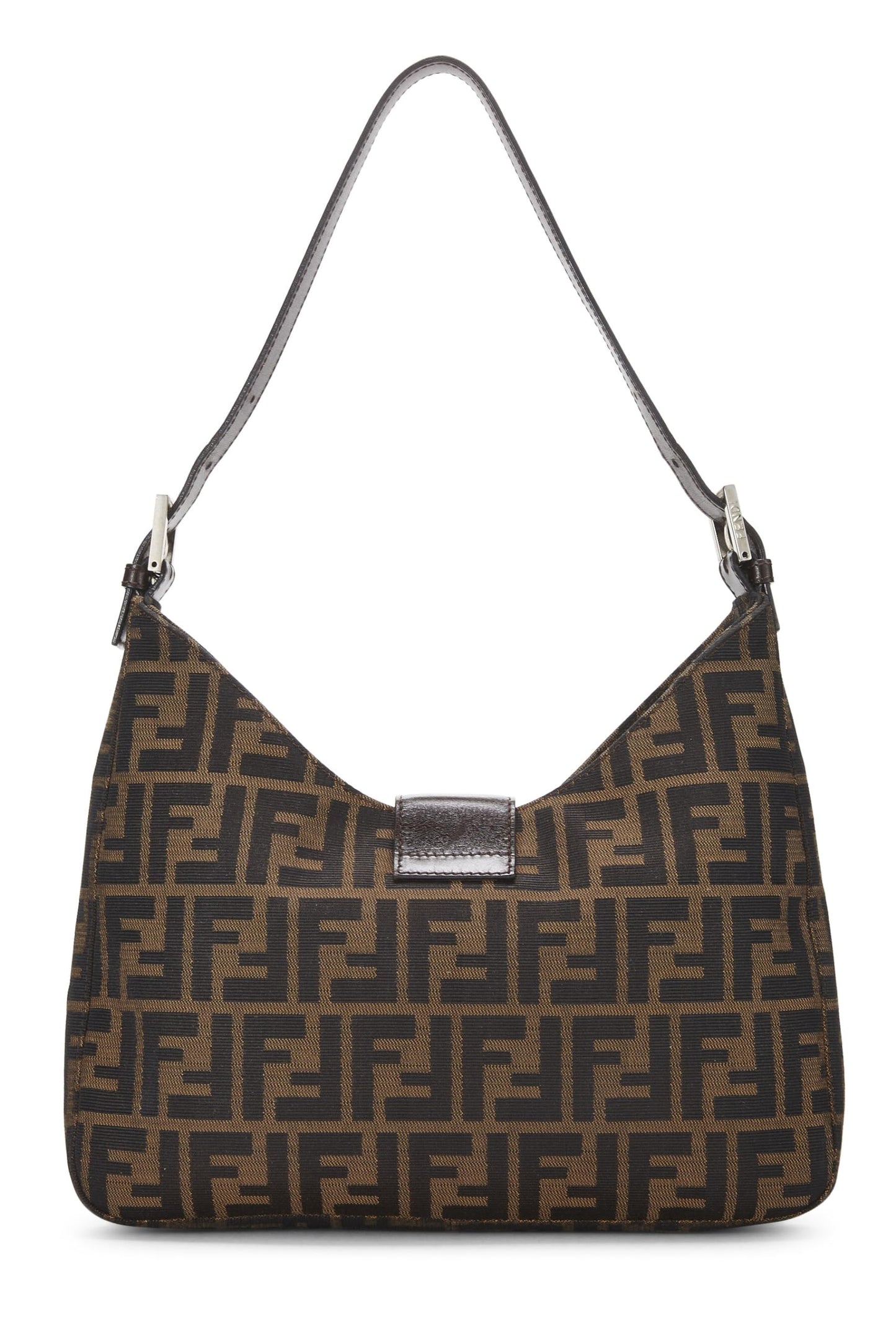 Fendi, Brown Zucca Canvas Shoulder Bag, Brown