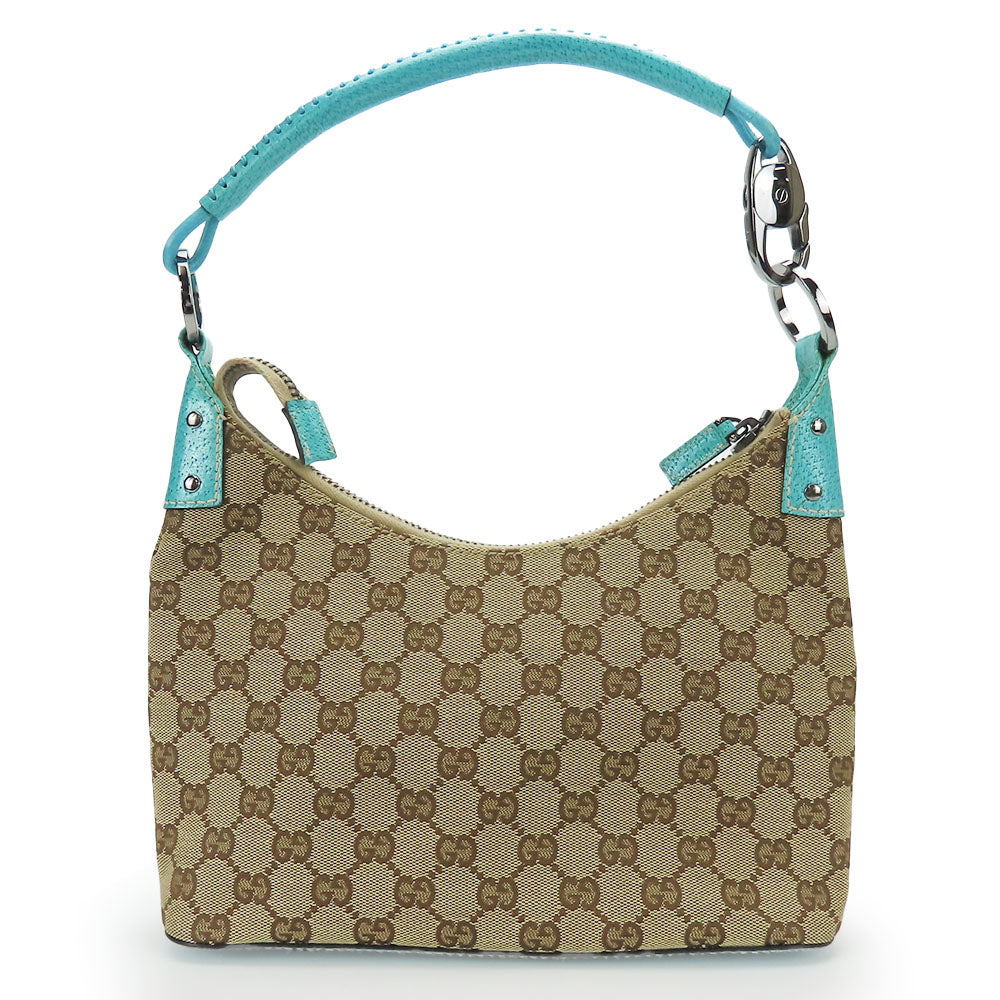 GUCCI Shoulder Bag 115002 GG canvas, leather blue Women