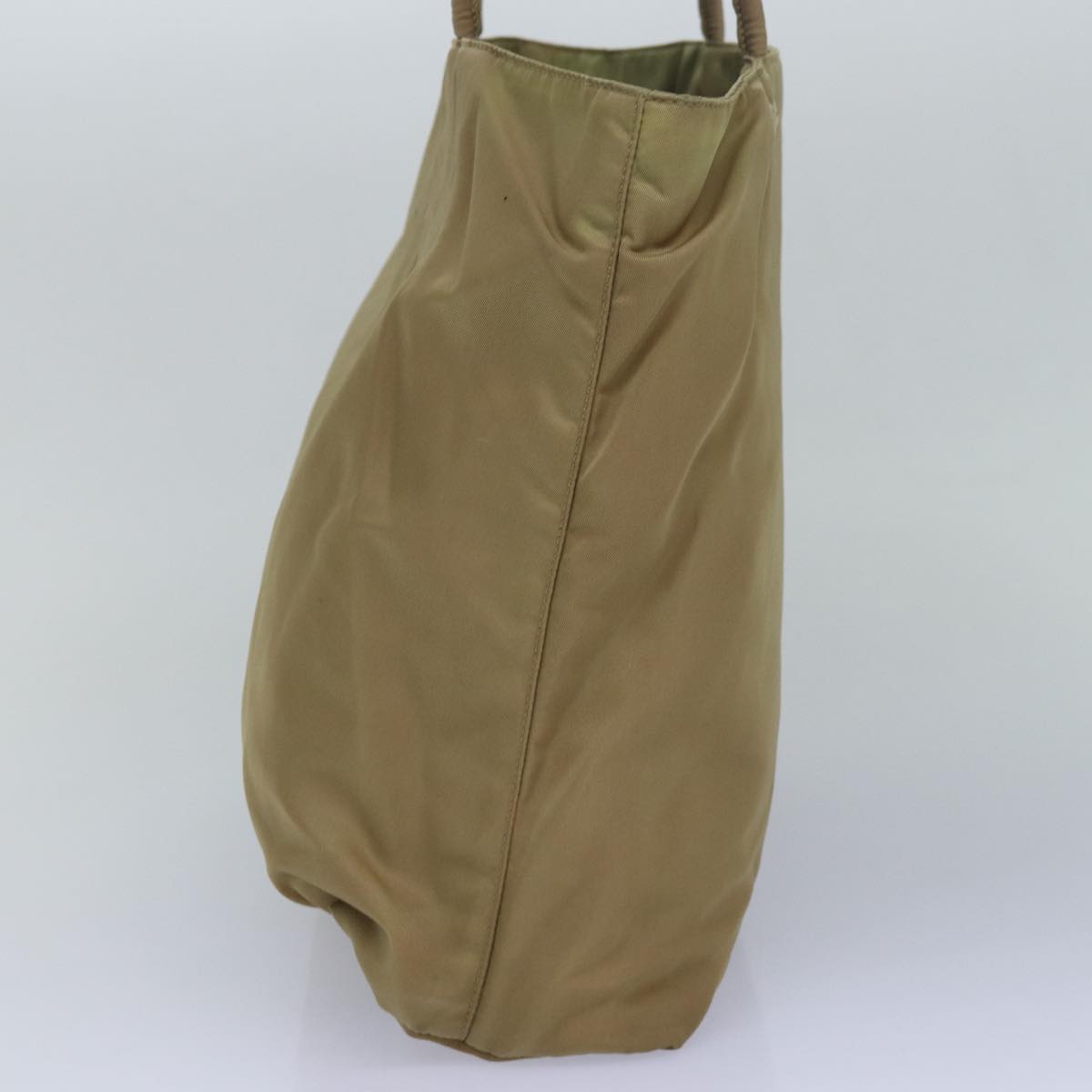 PRADA Tote Bag Nylon Beige Auth