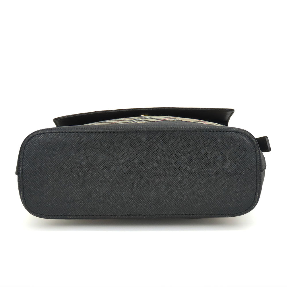 Burberry Nova Check Canvas Leather Shoulder Bag