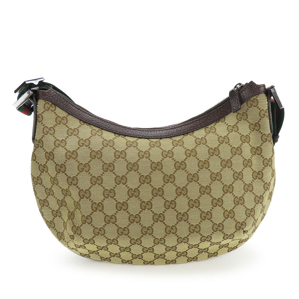 GUCCI Shoulder Bag 182092 GG canvas, leather beige Sherry line Women