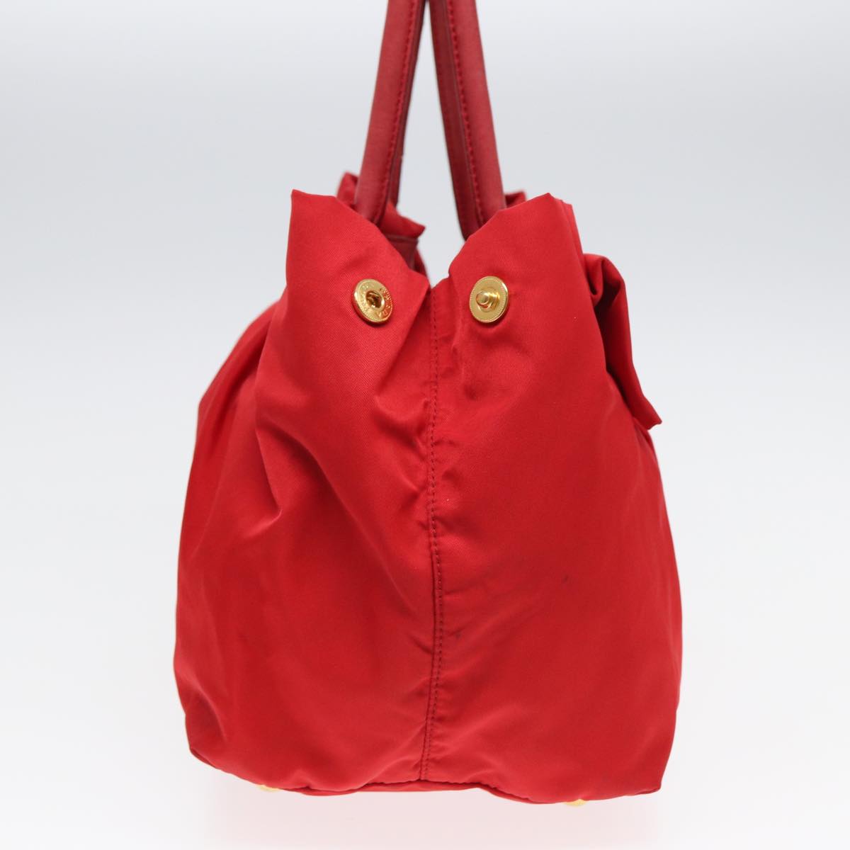PRADA Hand Bag Nylon Red Auth