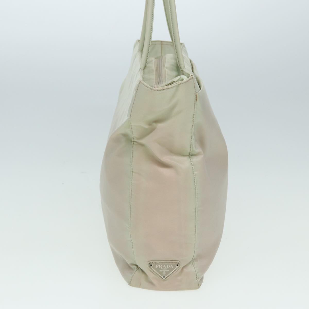 PRADA Tote Bag Nylon White Auth