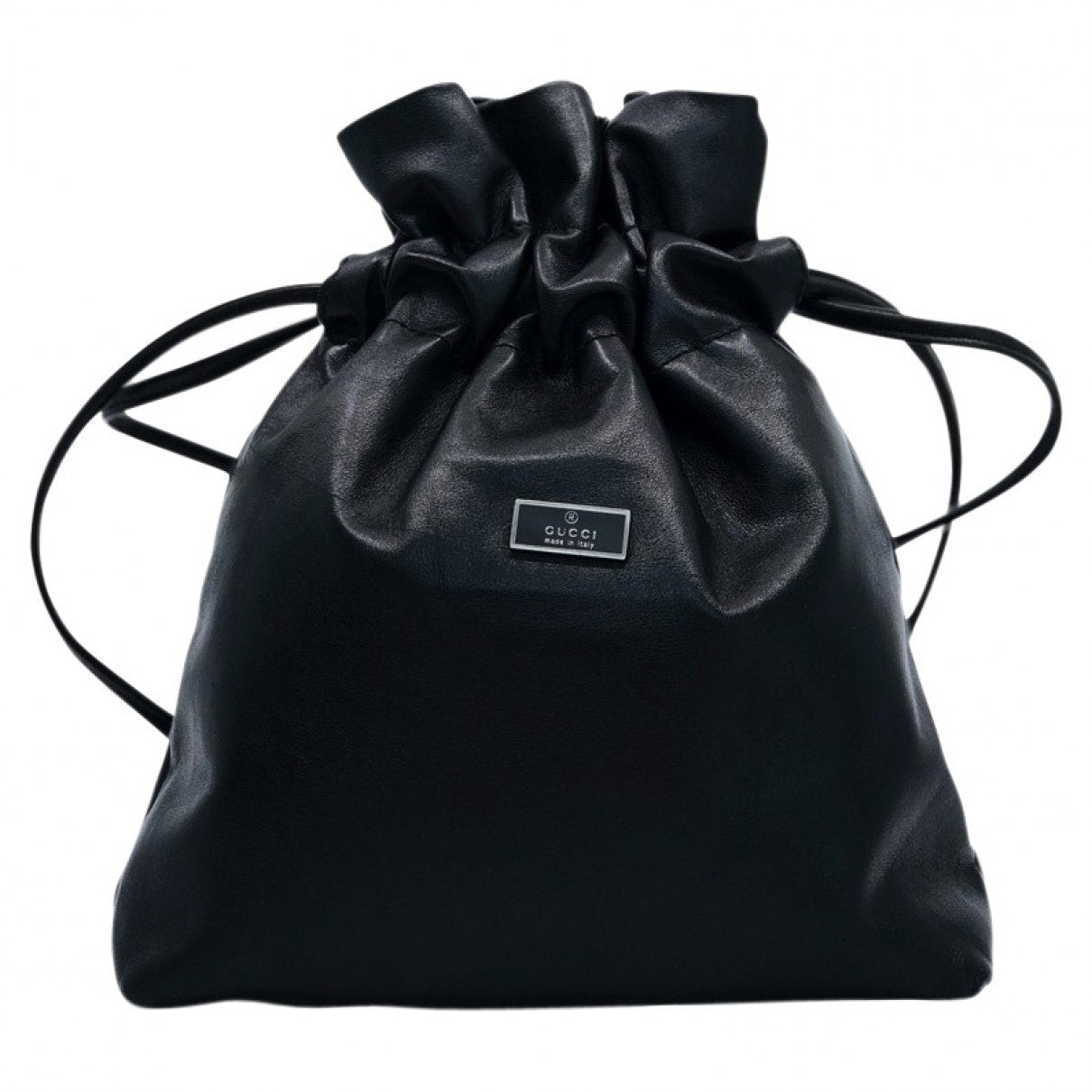 Gucci black leather backpacks